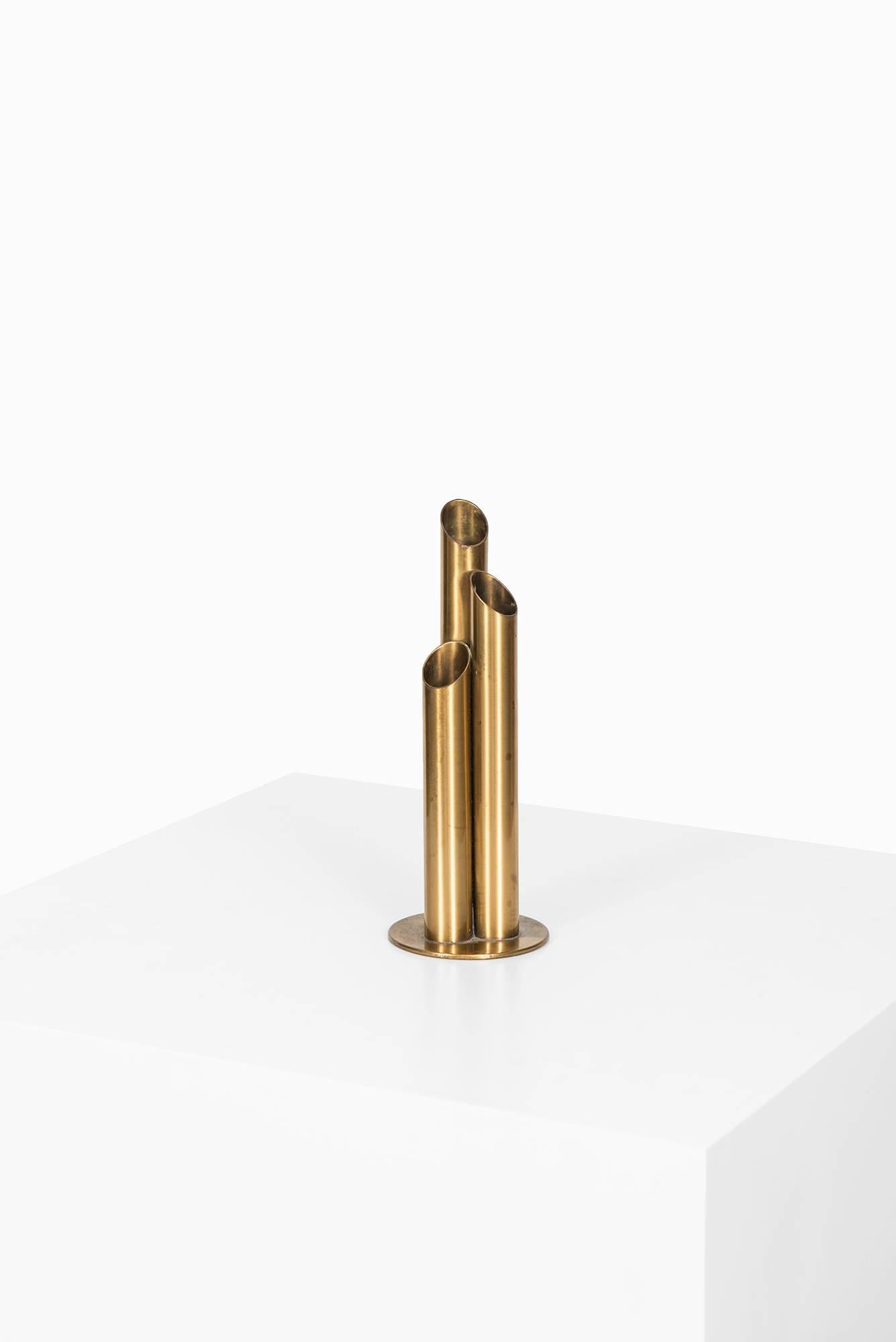 Rare Art Deco vase designed by Ivar Ålenius Björk. Produced by Ystad Metall in Sweden.