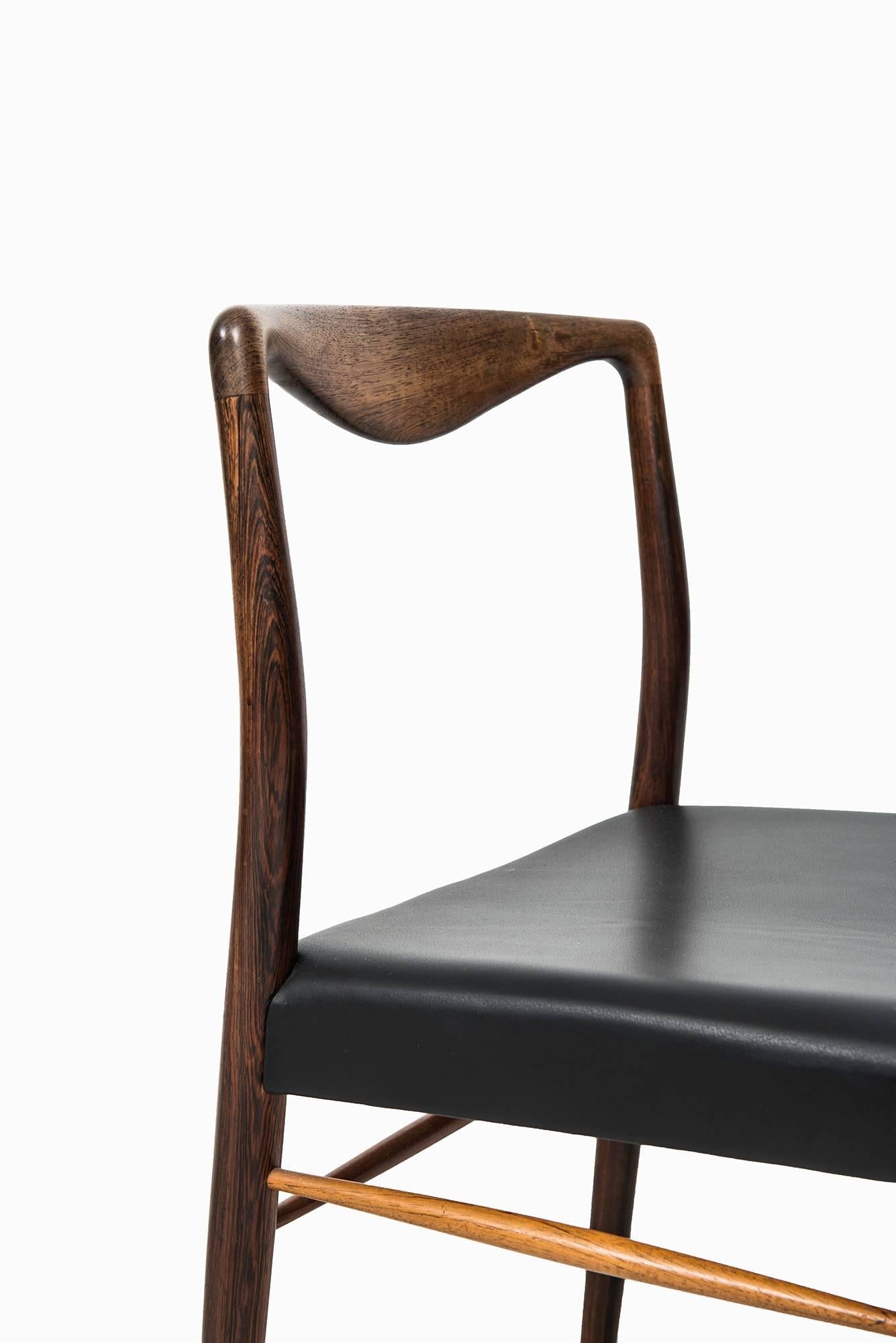 Leather Kai Lyngfeldt-Larsen Dining Chairs by Søren Willadsen Møbelfabrik in Denmark