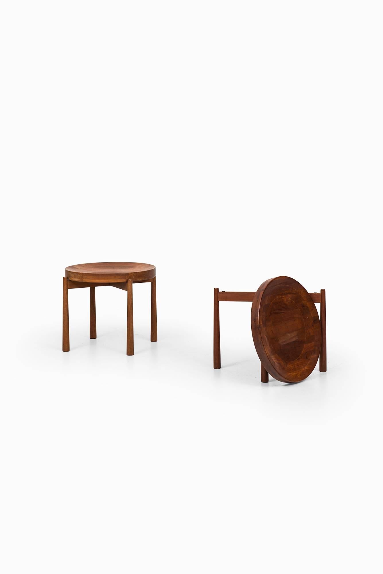 Scandinavian Modern Jens Quistgaard a Pair of Side Tables Produced by Nissen in Denmark