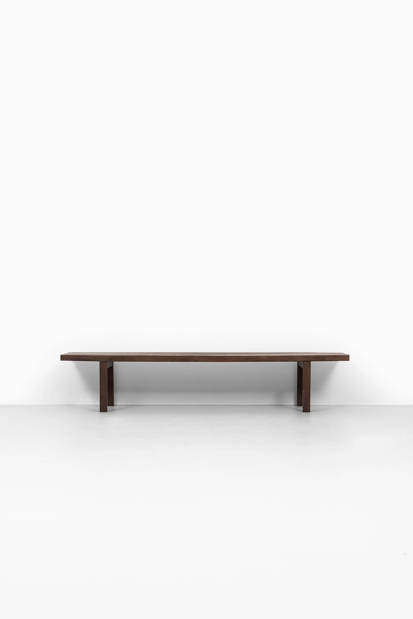 Scandinavian Modern Rare Bench or Side Table in Massive Wengé Probably Produced in Denmark