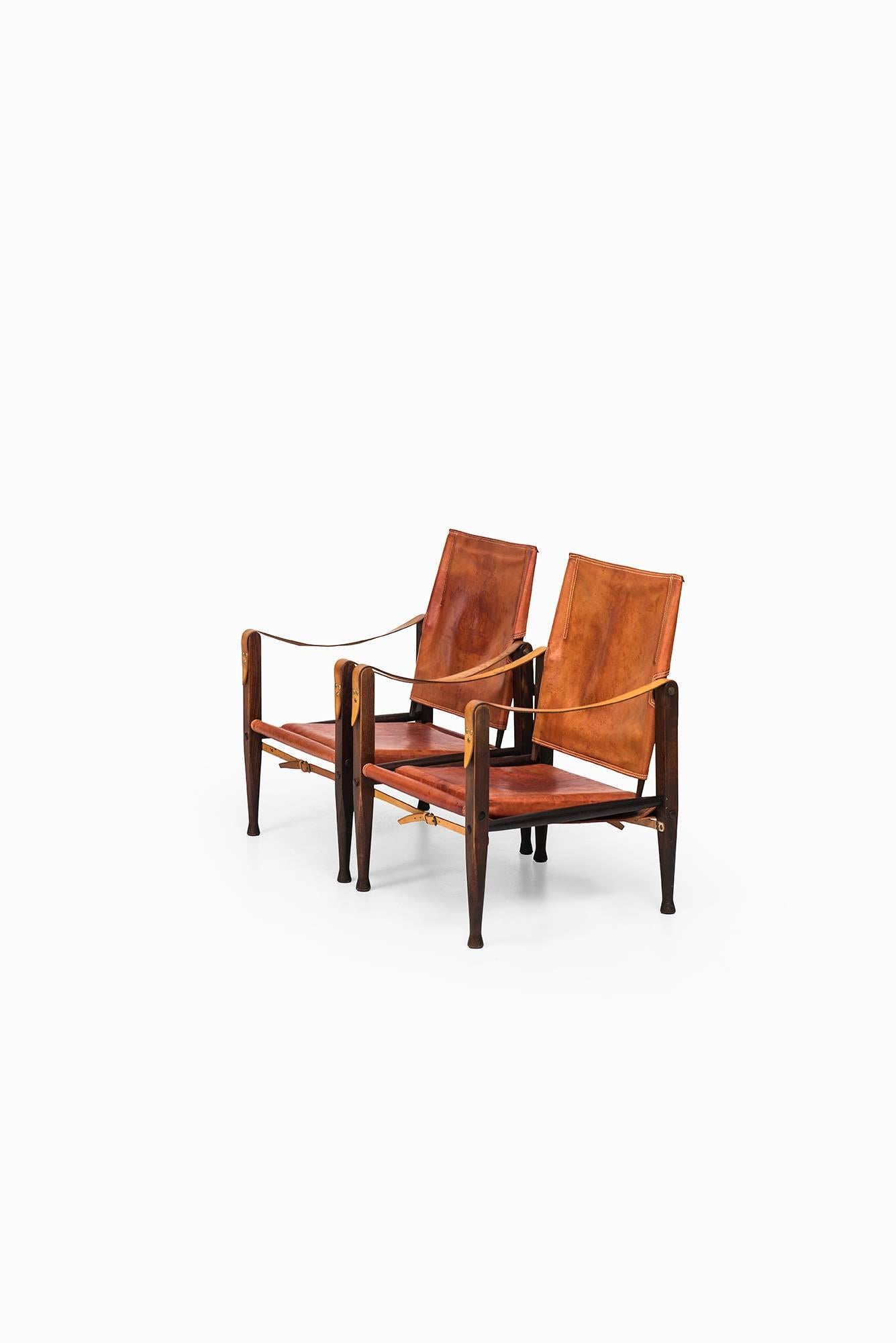 Scandinavian Modern Kaare Klint Safari Chairs by Rud Rasmussen in Denmark