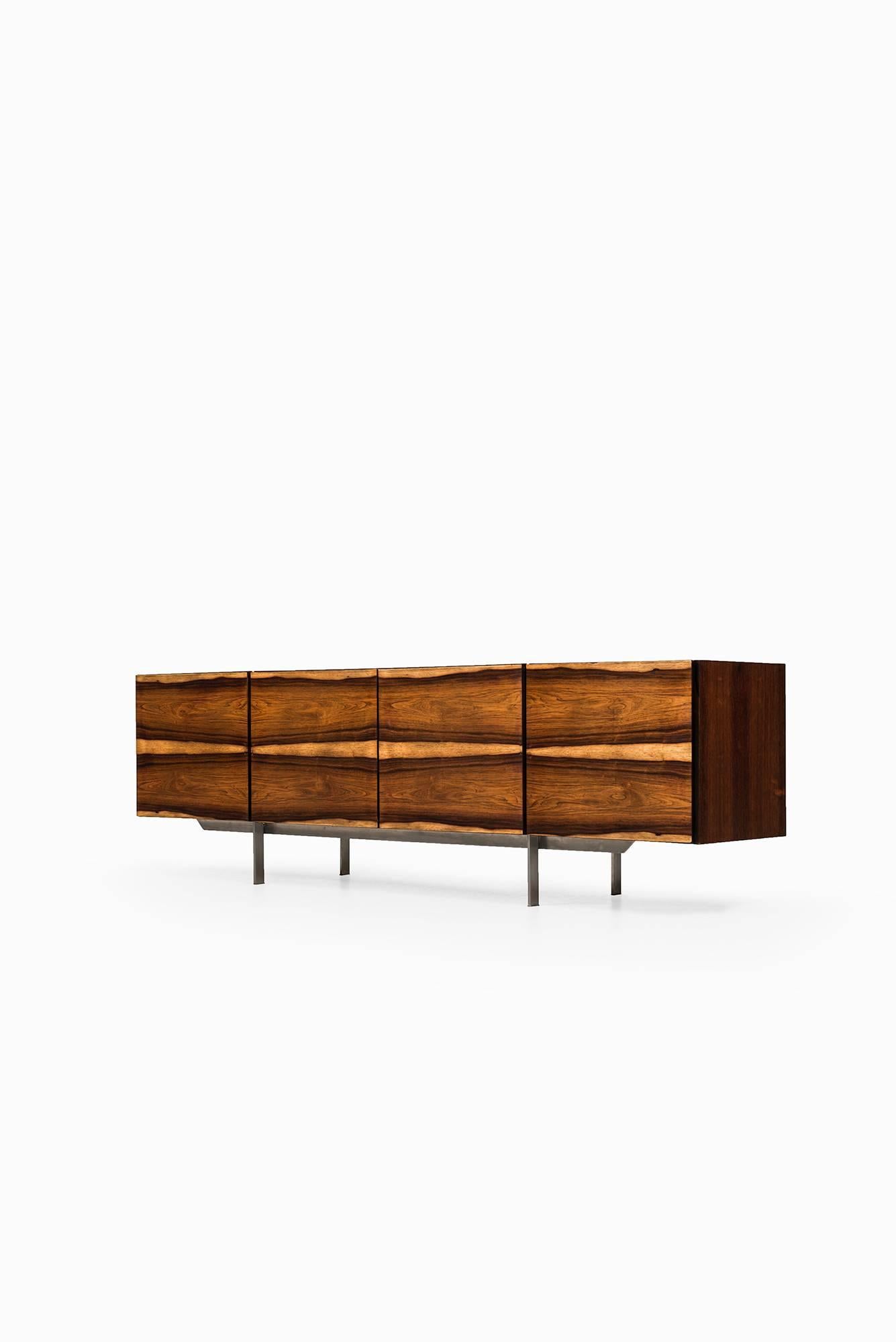 Scandinavian Modern Contemporary Sideboard in Rosewood and Steel Produced in Denmark
