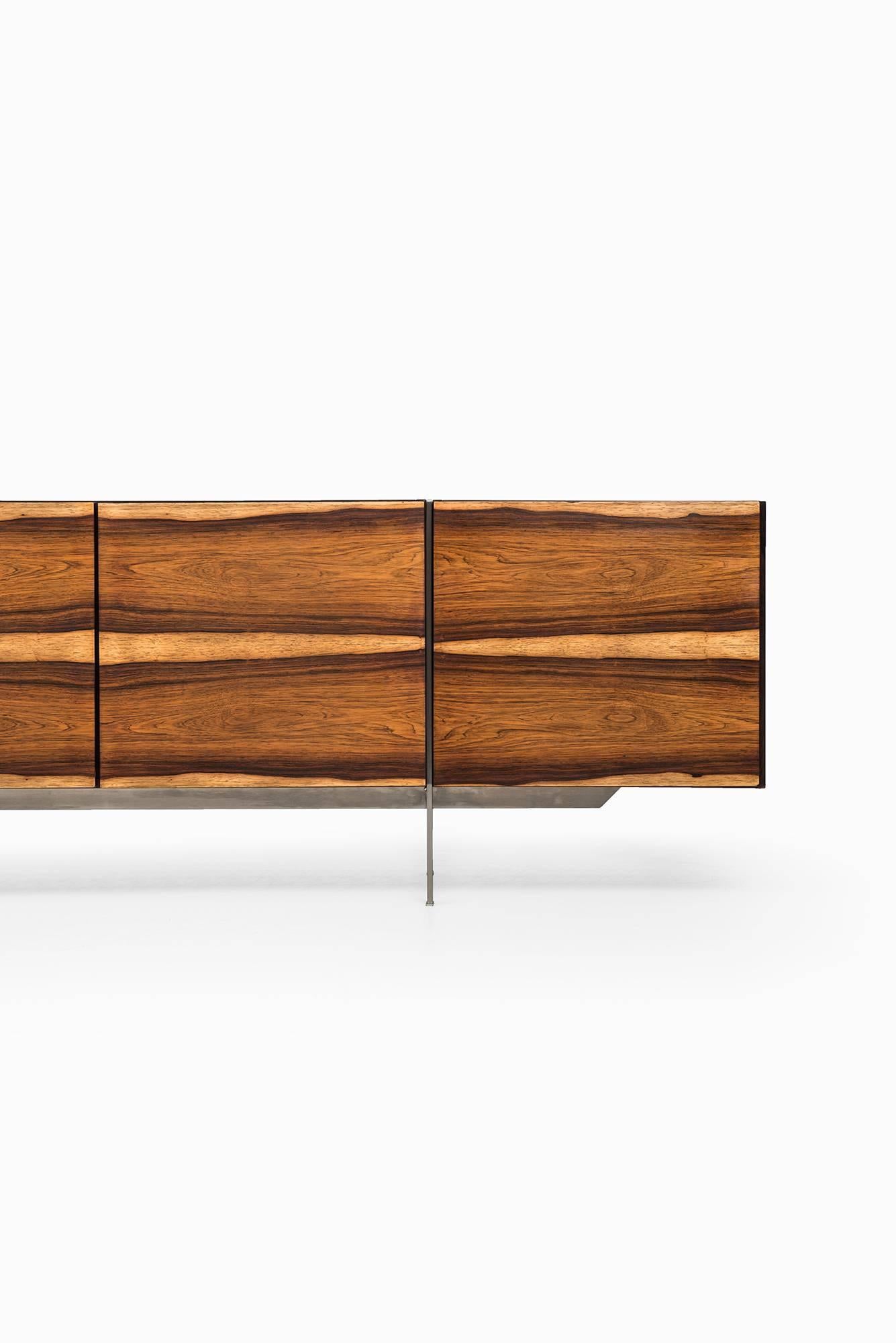 Danish Contemporary Sideboard in Rosewood and Steel Produced in Denmark