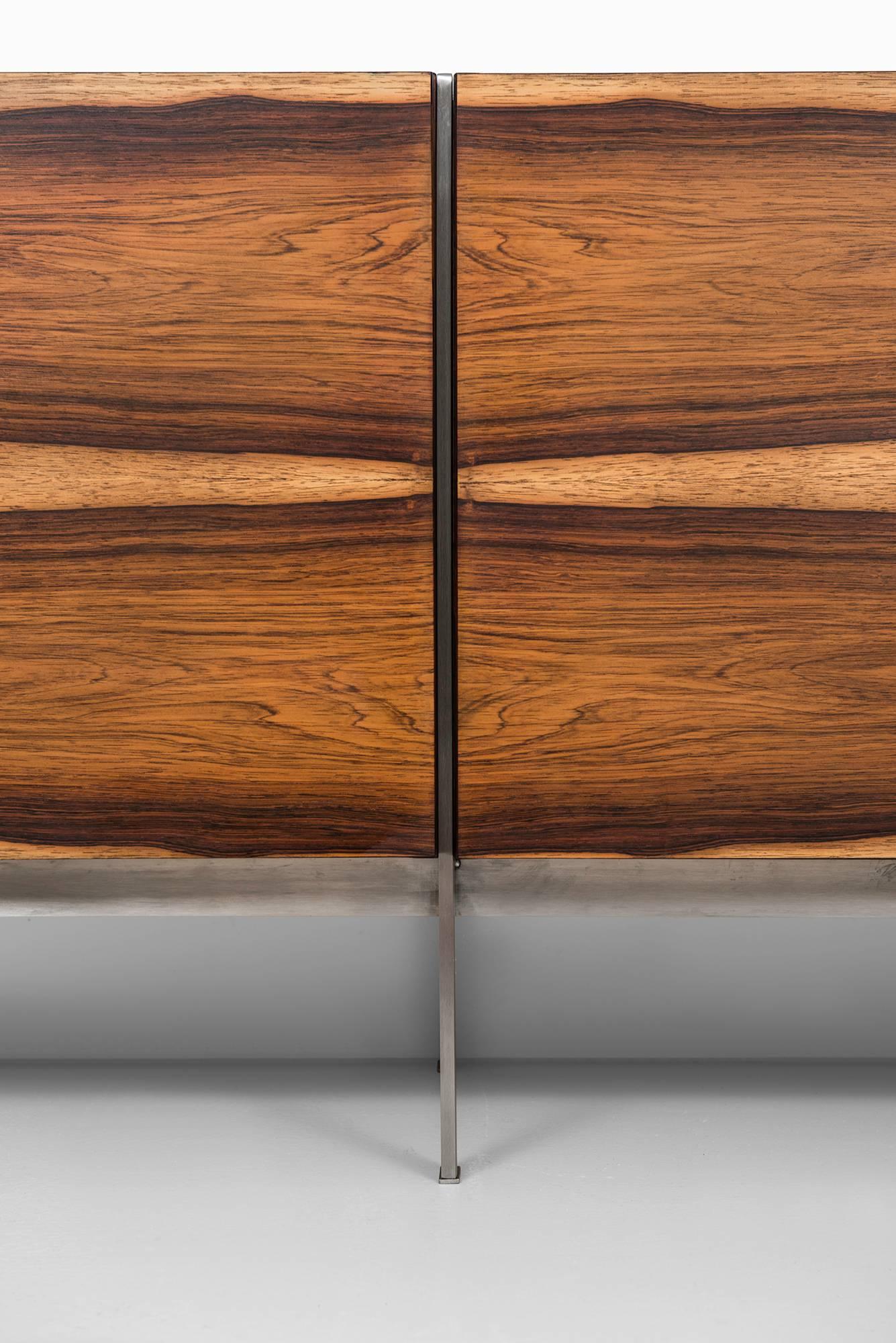 Contemporary Sideboard in Rosewood and Steel Produced in Denmark 1