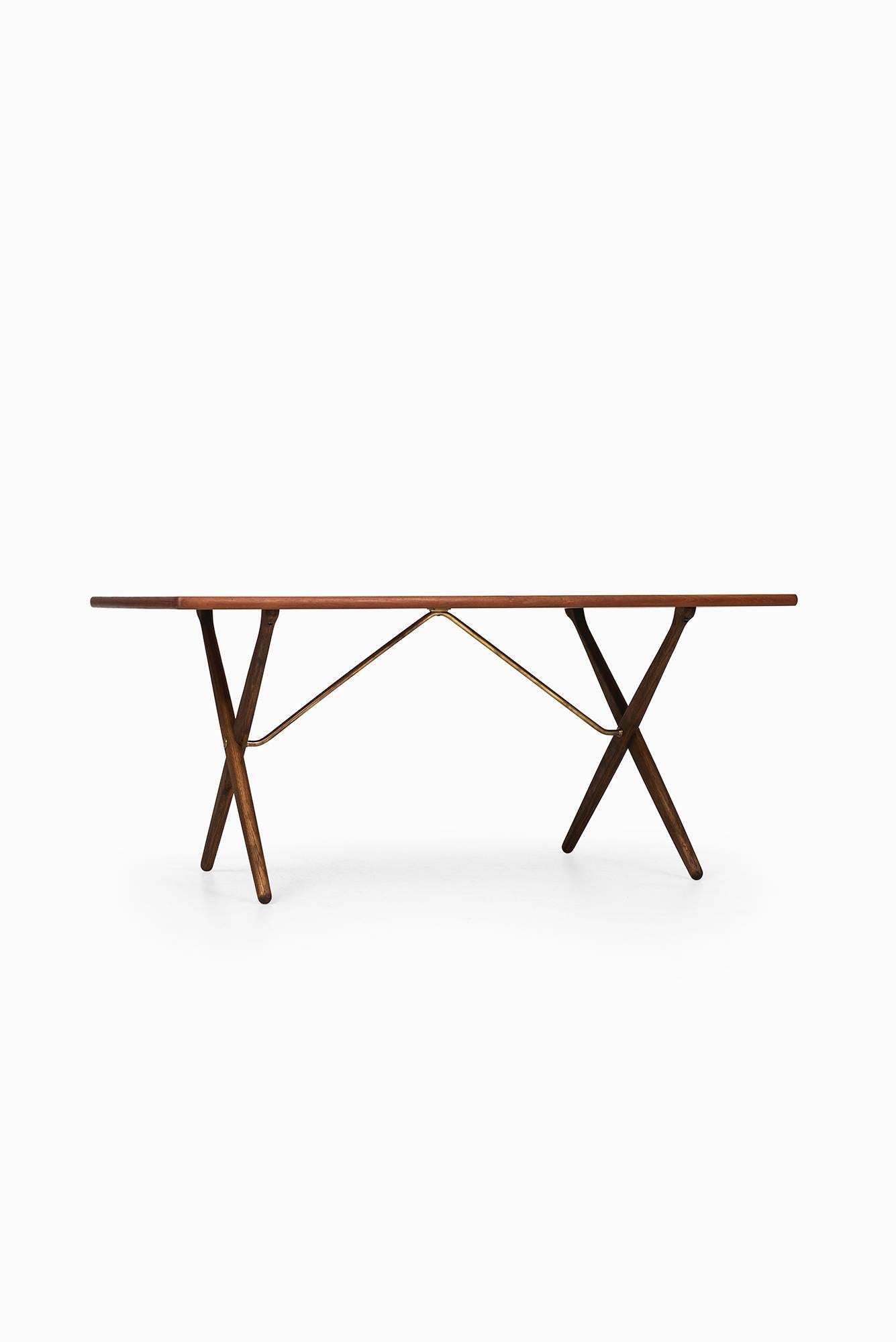 Brass Hans Wegner Dining Table/Desk Model At-303 by Andreas Tuck in Denmark