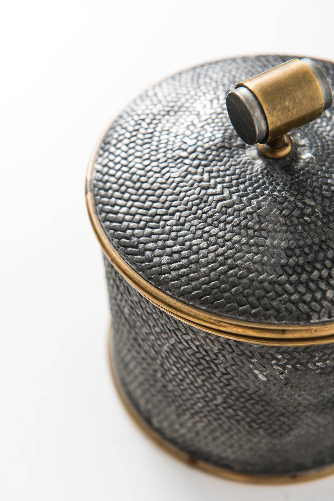 Rare pewter jar designed by Estrid Ericsson. Produced by Svenskt Tenn in Sweden.