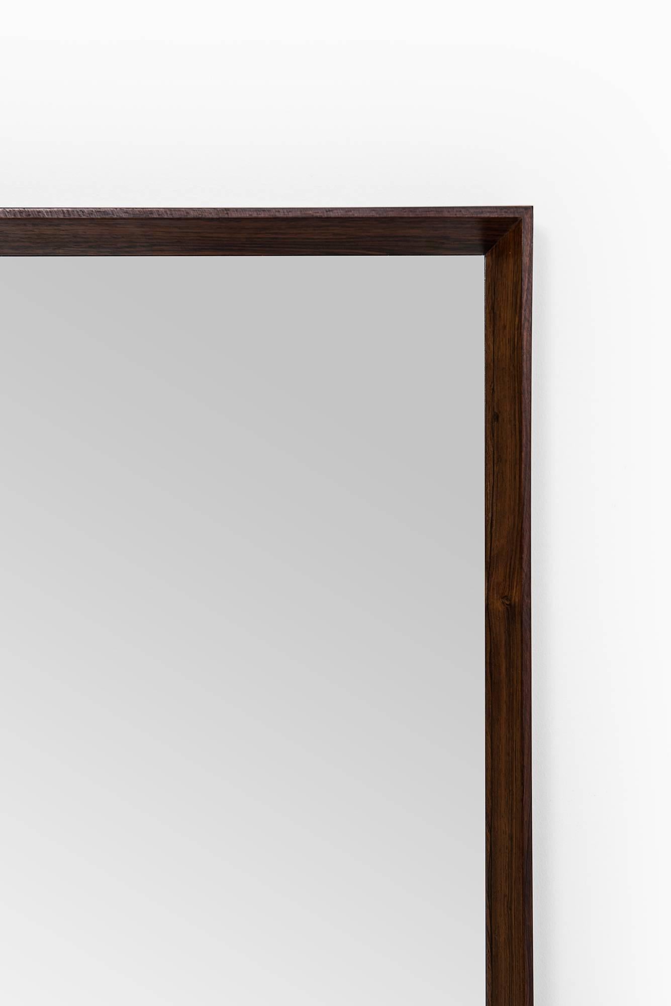 Scandinavian Modern Rosewood Mirror Produced in Denmark