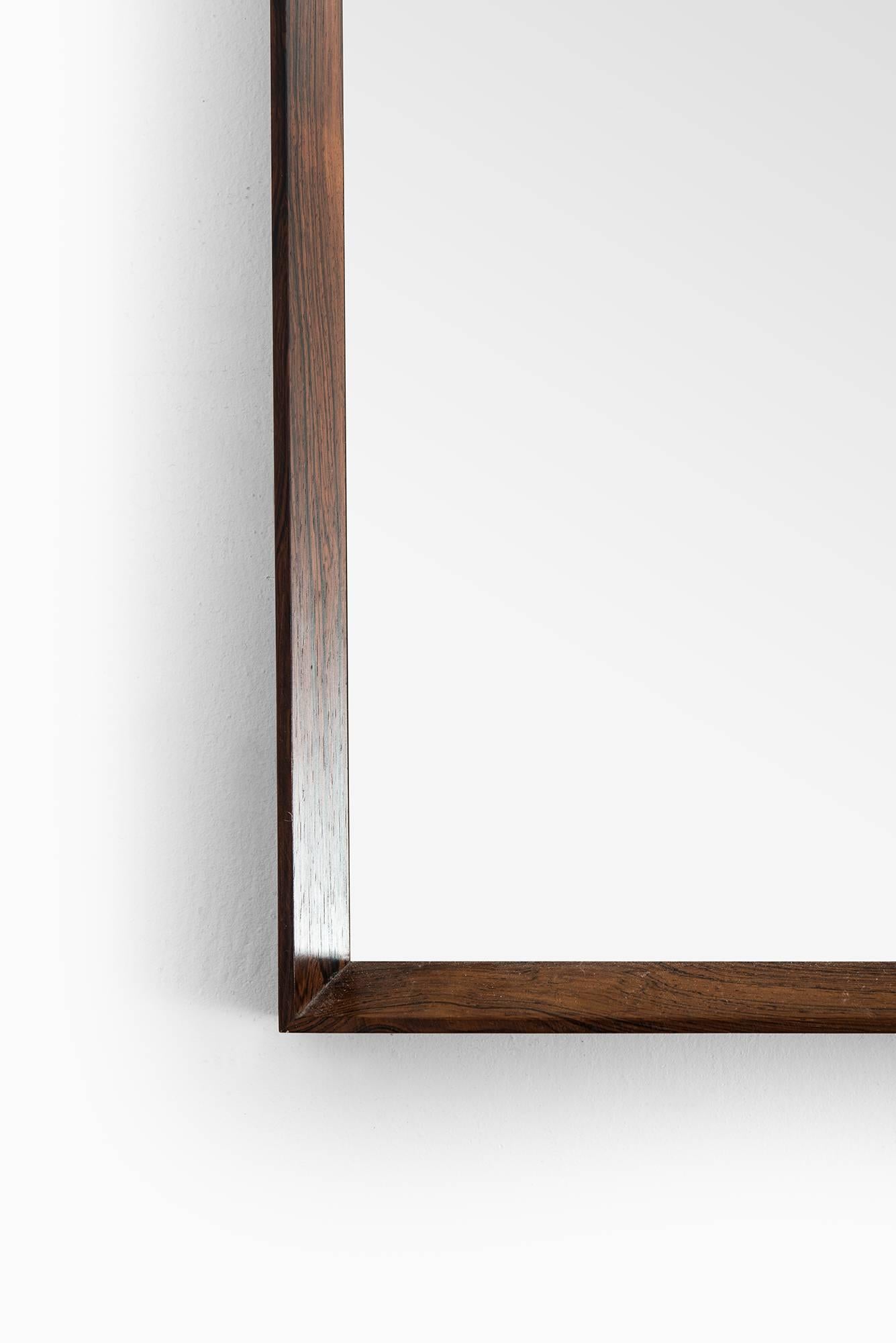 Rosewood Mirror Produced in Denmark In Excellent Condition In Limhamn, Skåne län