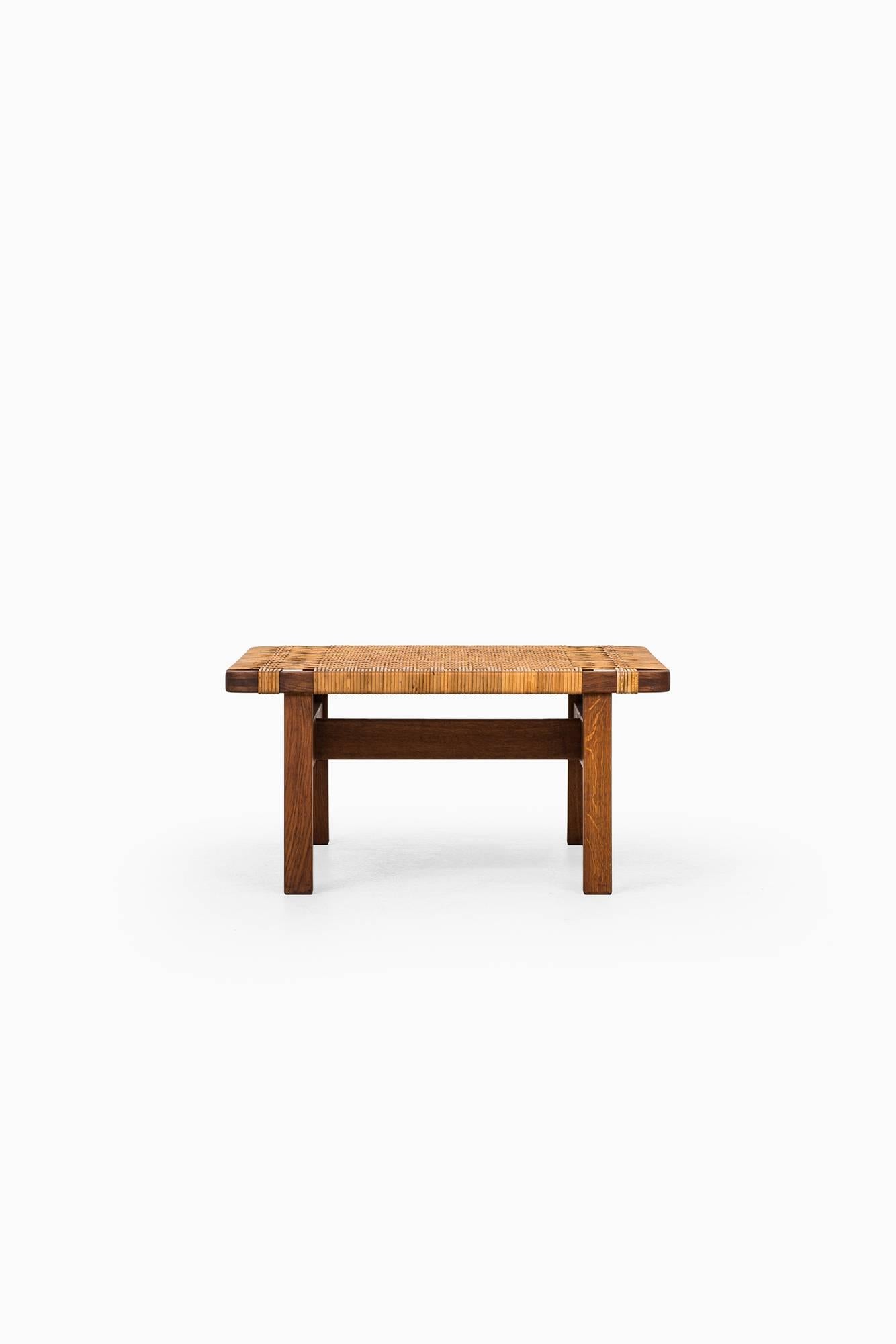 Scandinavian Modern Børge Mogensen Side Table in Oak and Cane by Fredericia Stolefabrik in Denmark