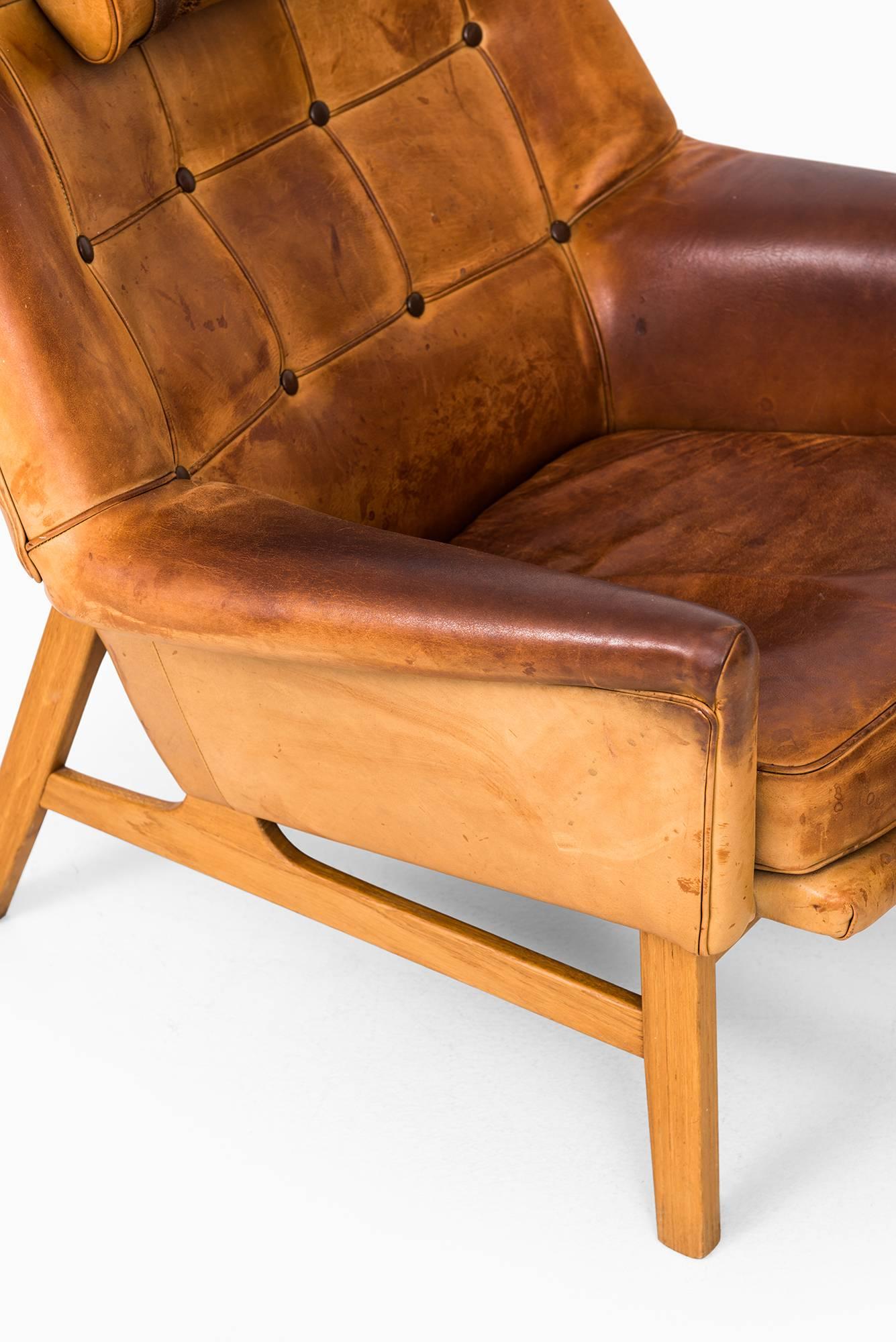 Leather Tove & Edvard Kindt-Larsen Easy Chair Model Glimminge by Ope in Sweden
