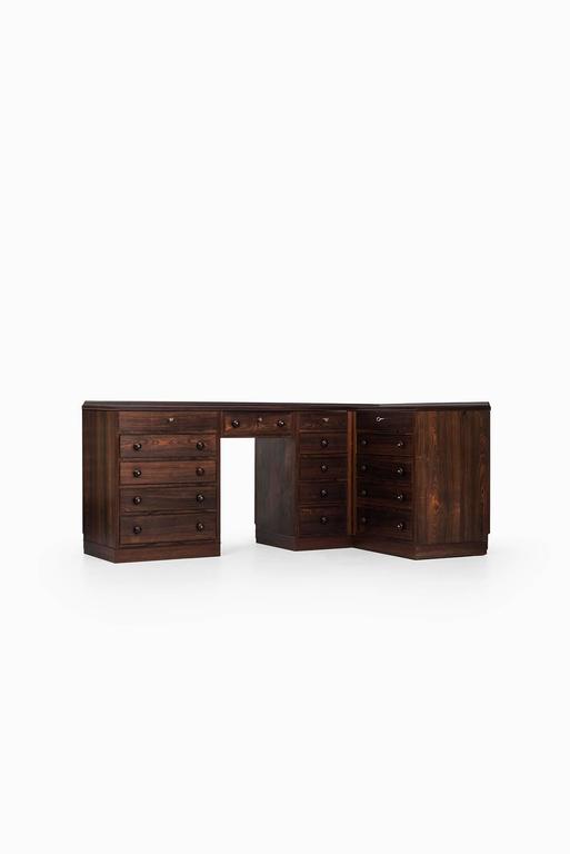 Corner Desk Vanity Storage Unit In The Manner Of Frode Holm For Rosewood Corner Desk Vanity Storage Unit In The Manner Of Frode Holm For