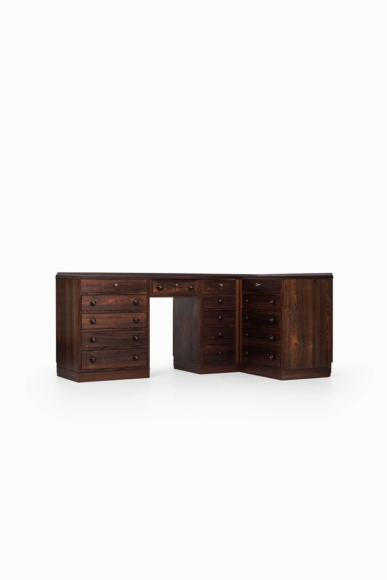 Danish Corner Desk / Vanity / Storage Unit in the Manner of Frode Holm For Sale