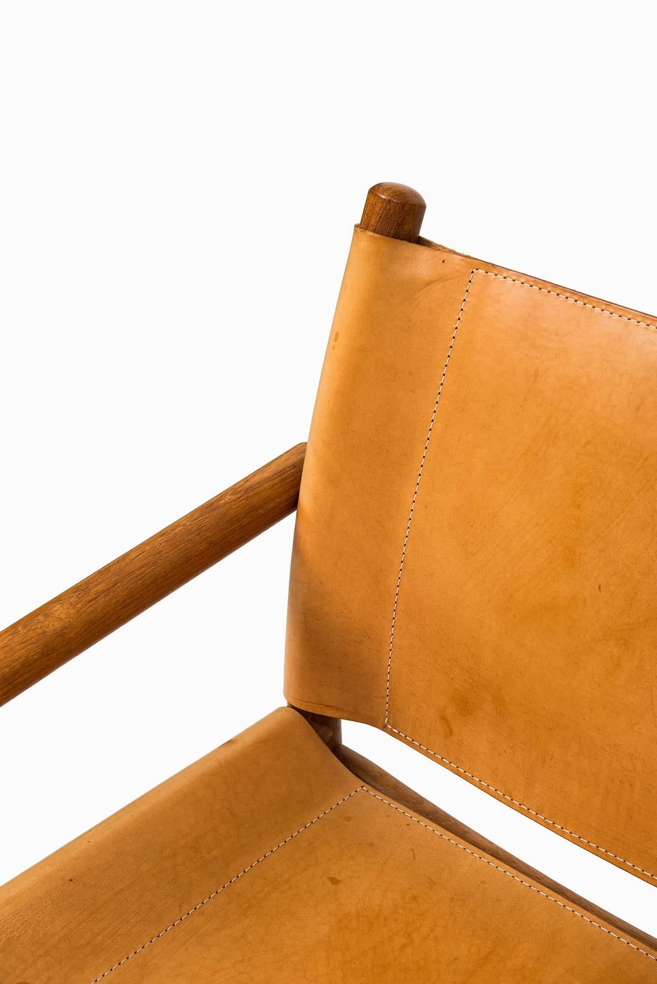 Easy Chairs in Oak and Cognac Brown Leather by Bernstorffsminde Møbelfabrik 1