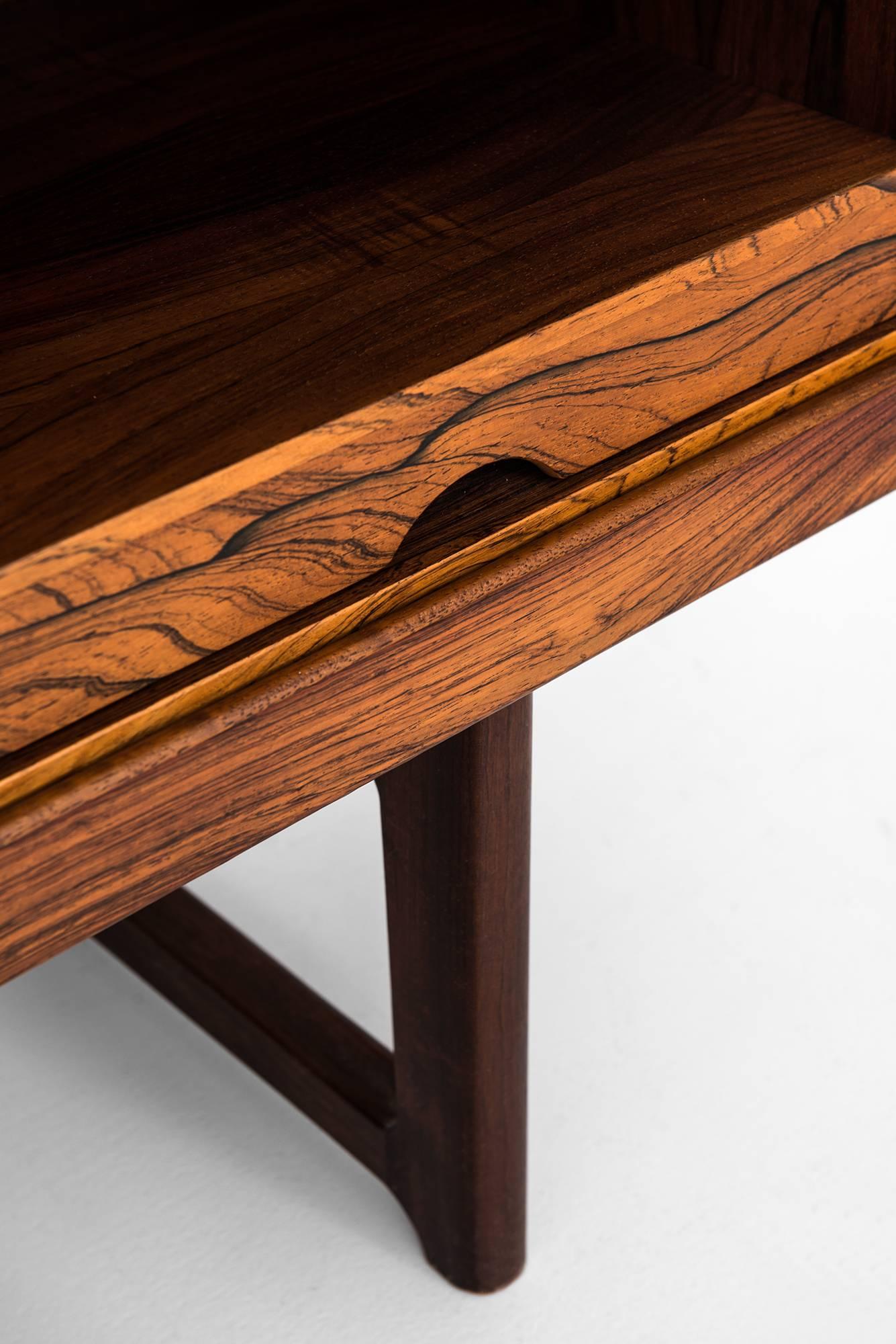 Rosewood Torbjørn Afdal Krobo Bench with Lp Box by Bruksbo in Norway For Sale