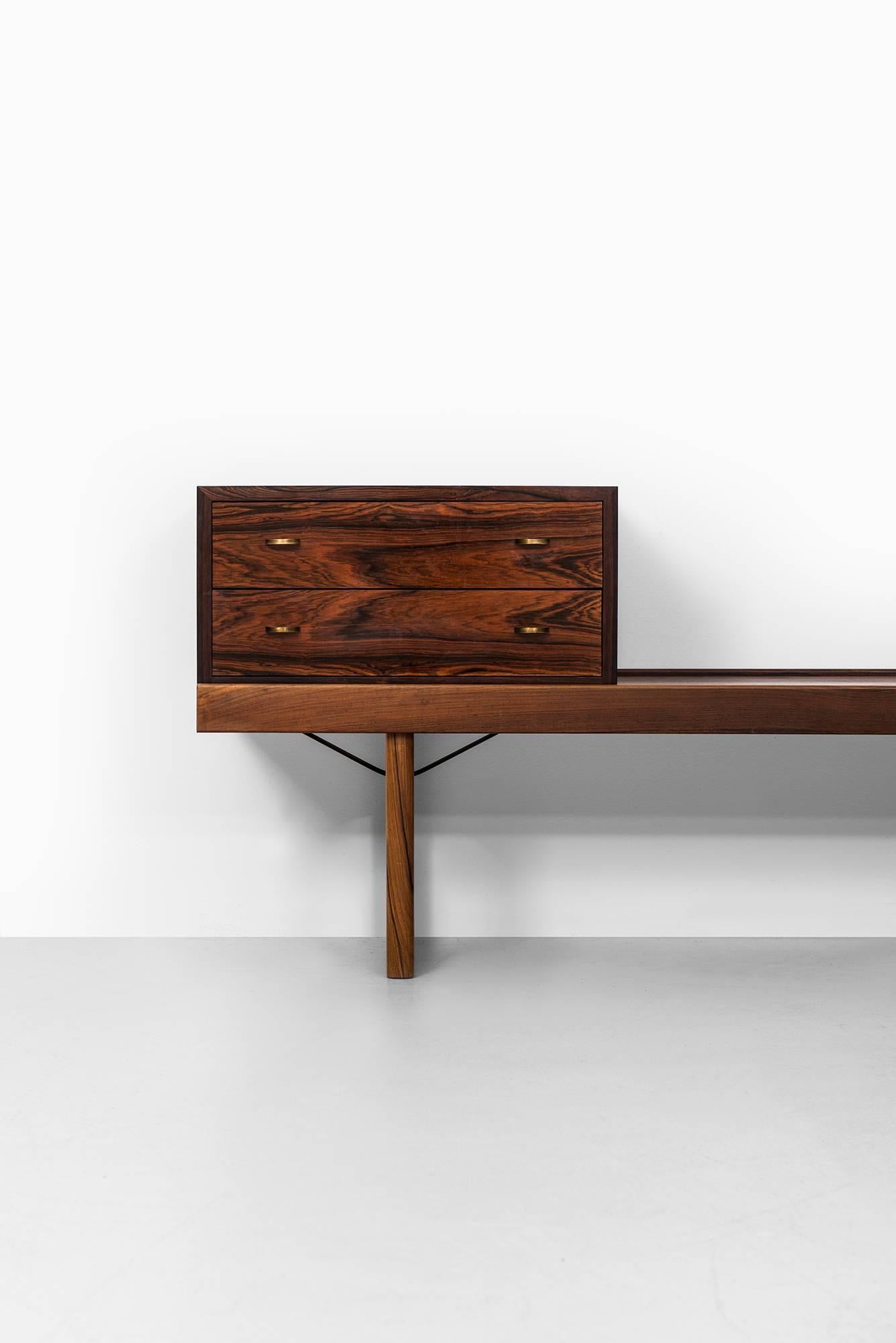 Bench/side table model Krobo with drawer box designed by Torbjørn Afdal. Produced by Bruksbo in Norway.
