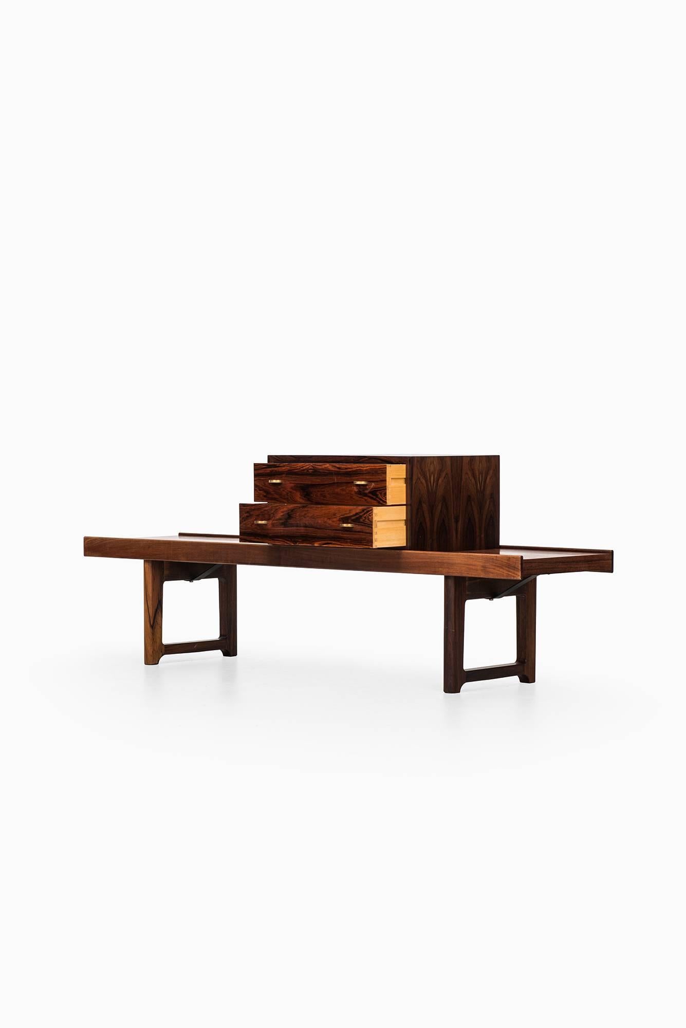 Mid-20th Century Torbjørn Afdal Krobo Bench/Side Table with Drawer Box by Bruksbo in Norway