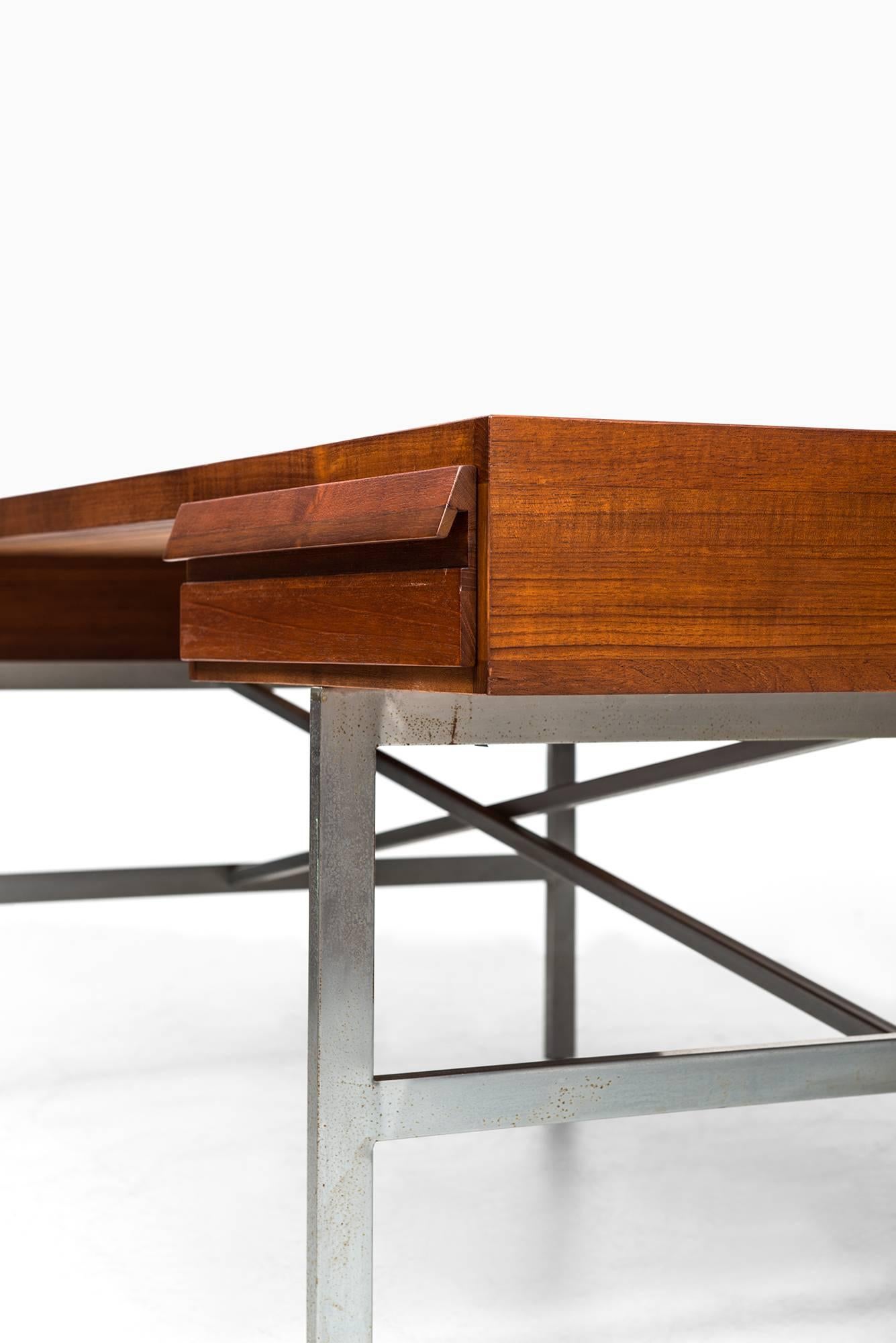 Steel Illum Wikkelsø Desk in Teak by P. Schultz & Co. in Denmark