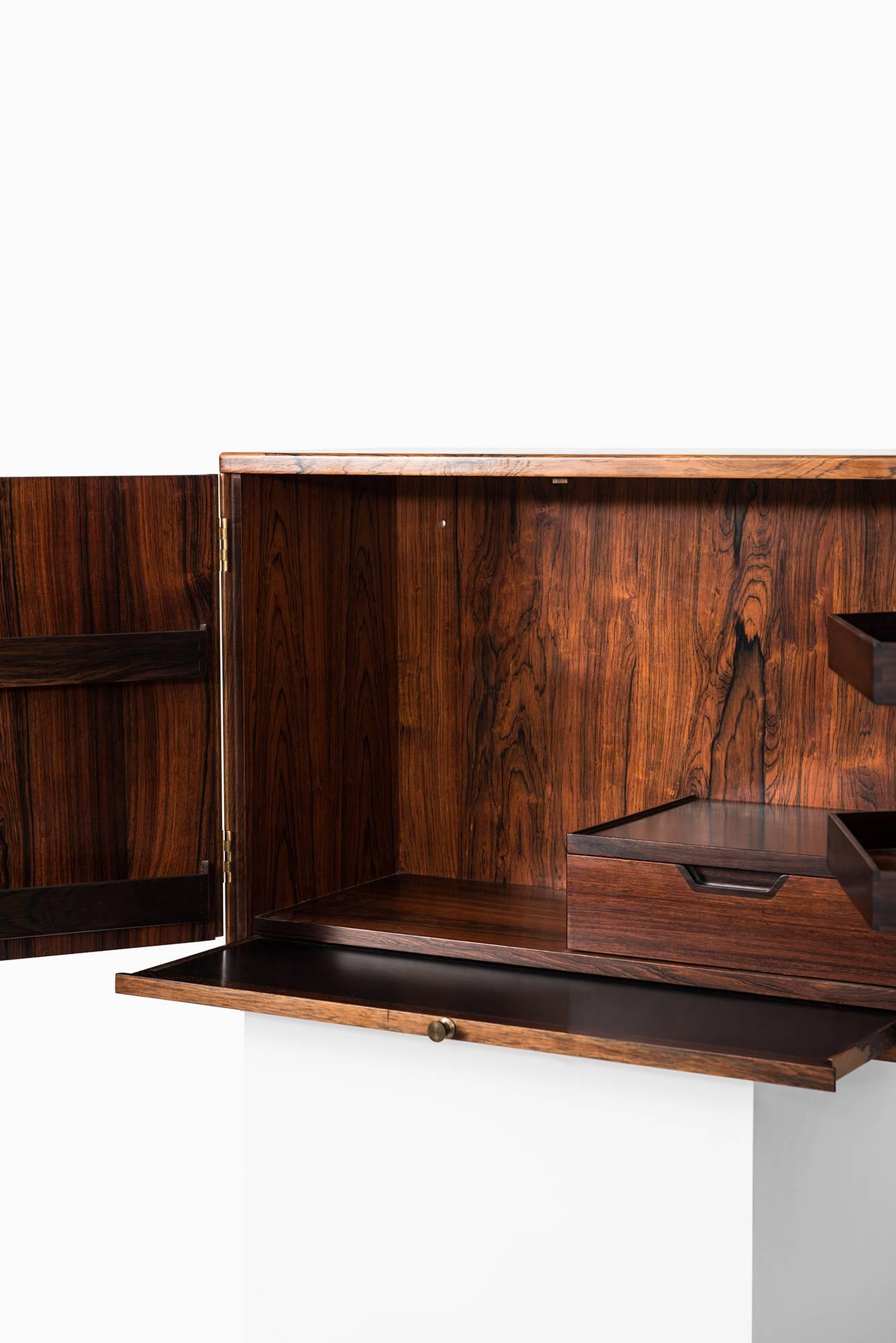 Mid-20th Century Svend Langkilde Wall-Mounted Bar Cabinet by Langkilde Møbler in Denmark