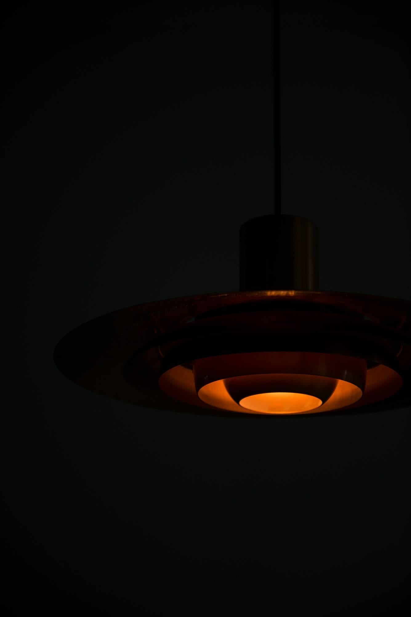 Copper Preben Fabricius & Jørgen Kastholm Ceiling Lamp by Nordisk Solar in Denmark For Sale