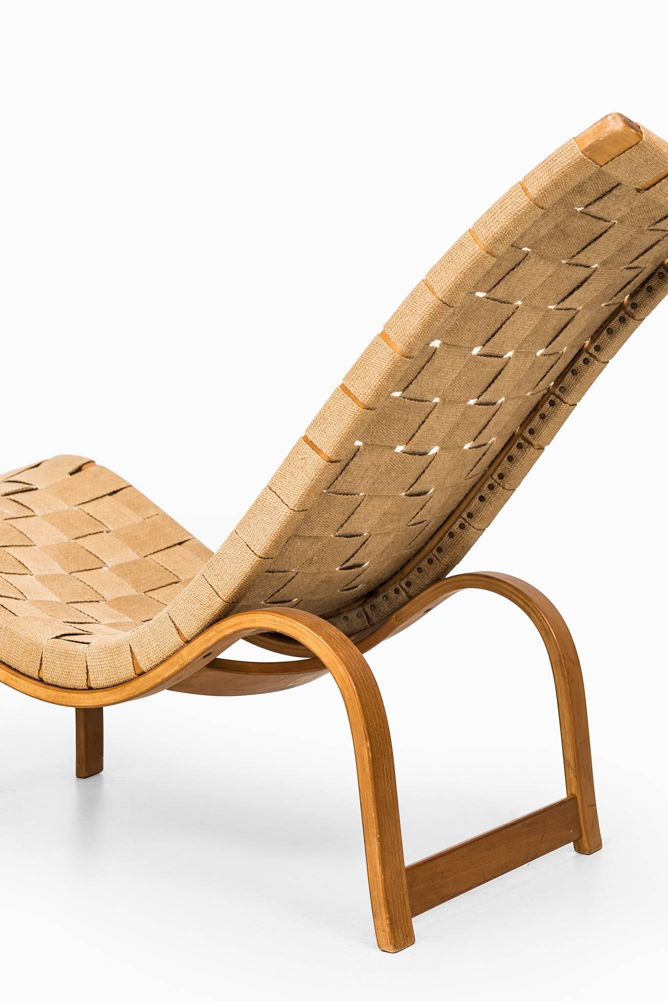 Mid-20th Century Bruno Mathsson Lounge Chair Model 36 by Karl Mathsson in Sweden