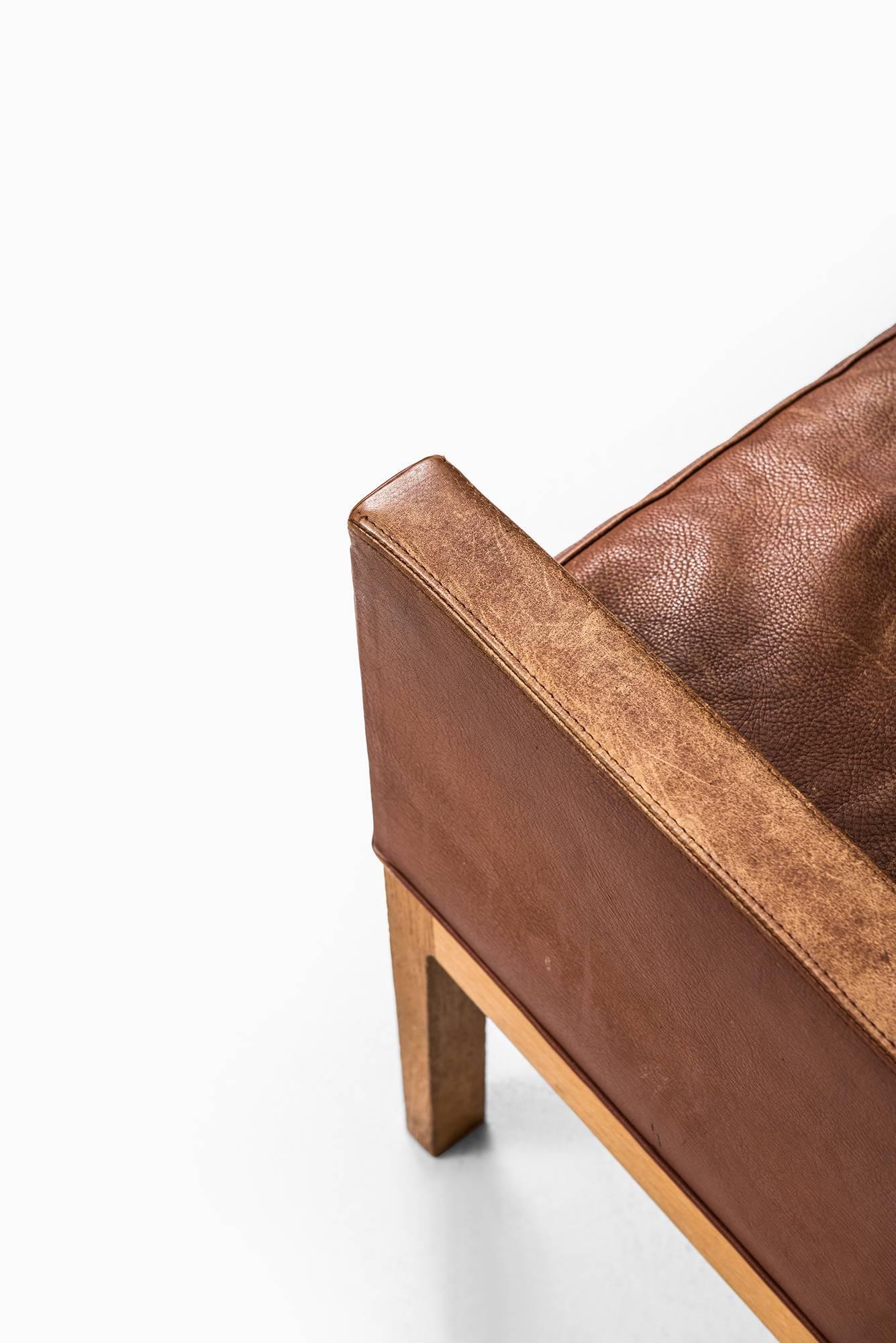 Leather Kai Lyngfeldt Larsen Sofa by Søren Willadsen in Denmark