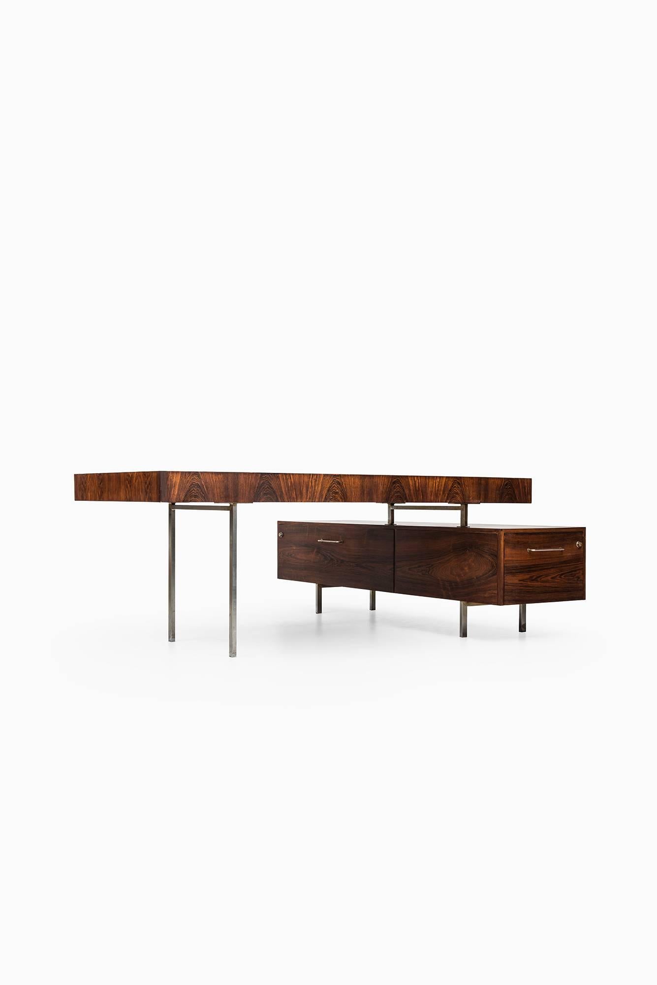 Steel Big L-Shaped Desk with Sideboard Produced in Denmark