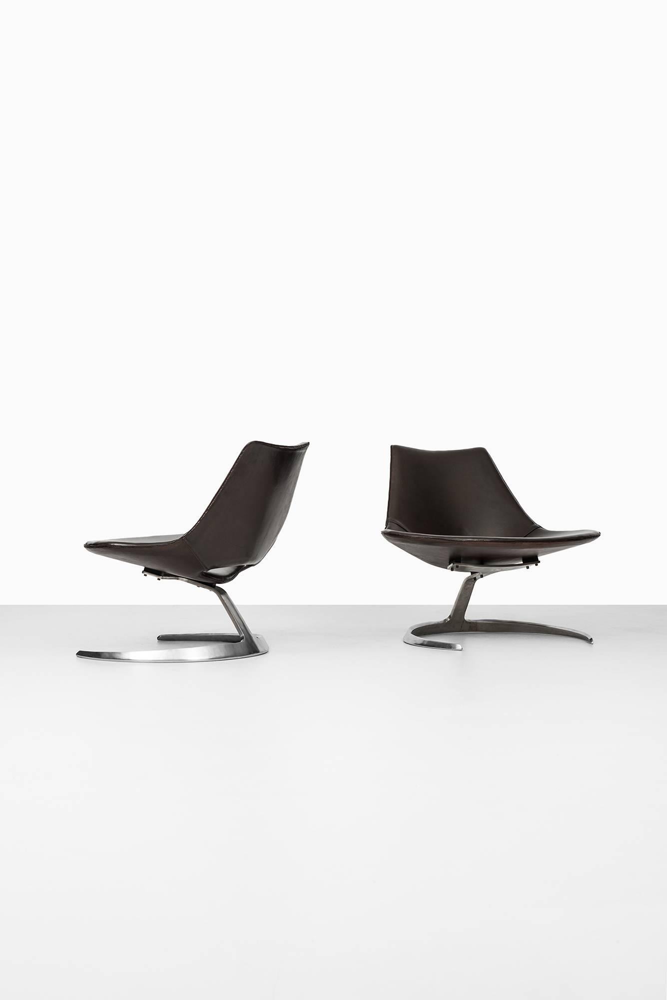 Preben Fabricius & Jørgen Kastholm Scimitar Chairs by Ivan Schlecter in Denmark 1