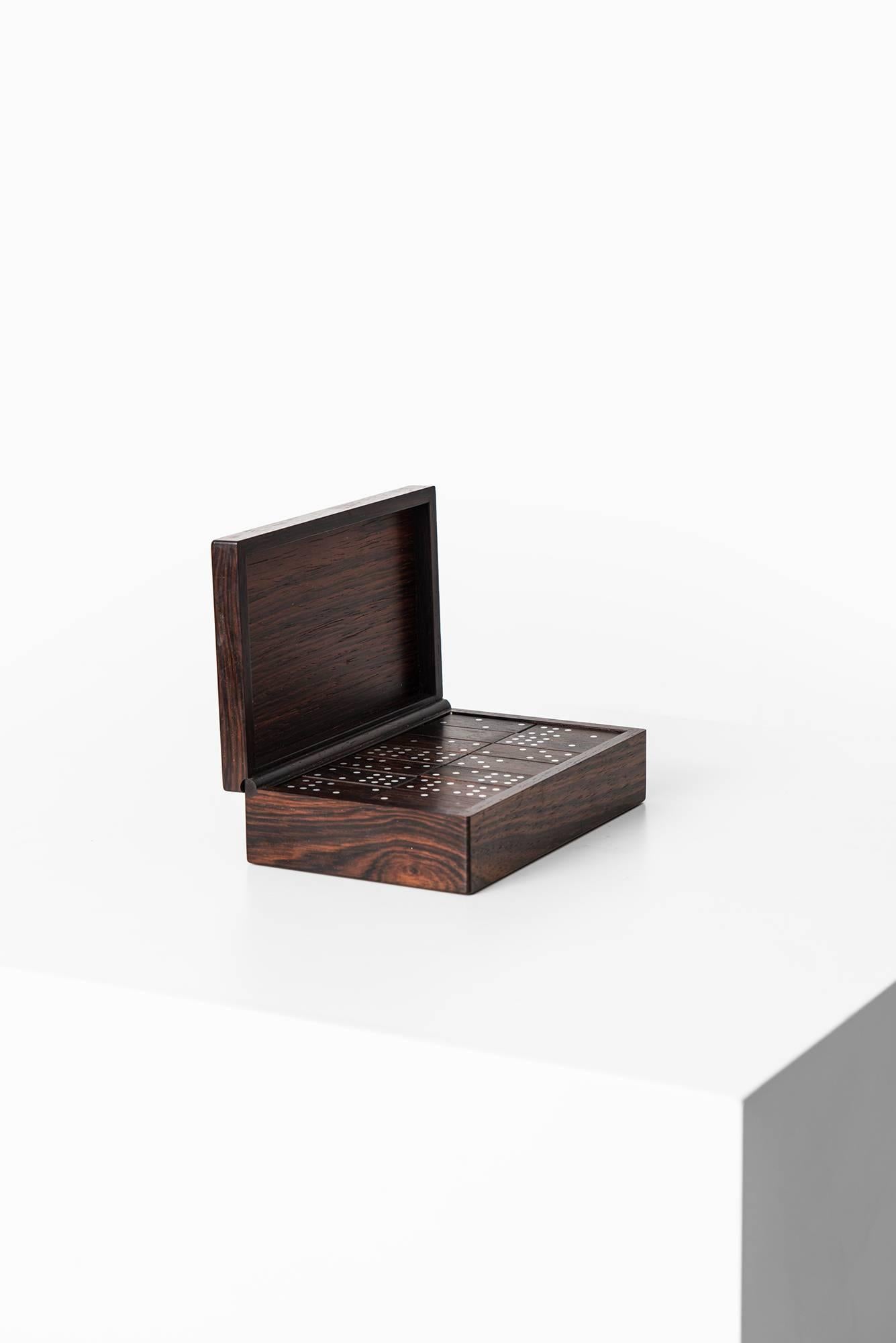 Scandinavian Modern Alfred Klitgaard Handcrafted Box with Domino Game by Alfred Klitgaard in Denmark