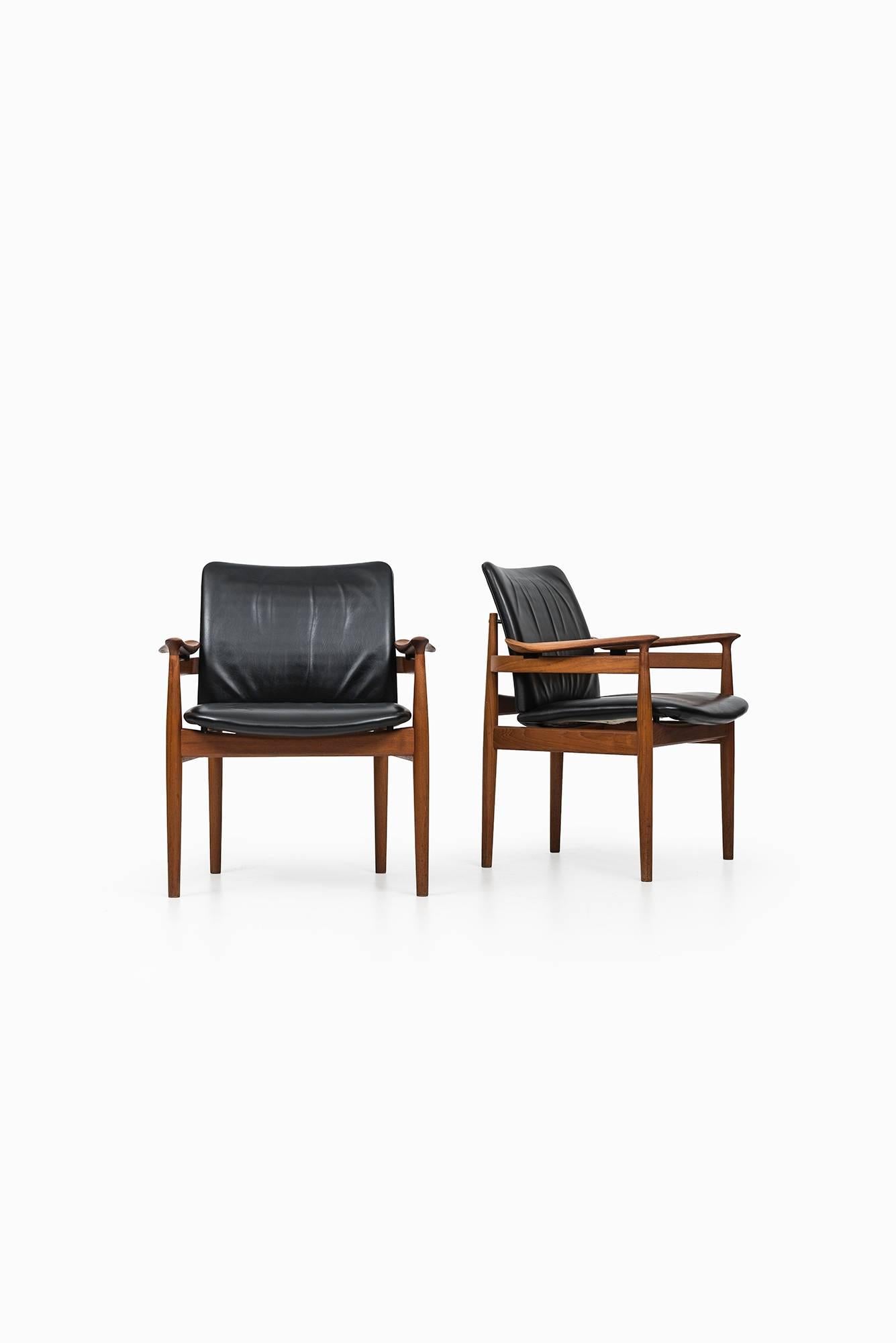 Rare set of ten armchairs model 192 designed by Finn Juhl. Produced by France & Son in Denmark.