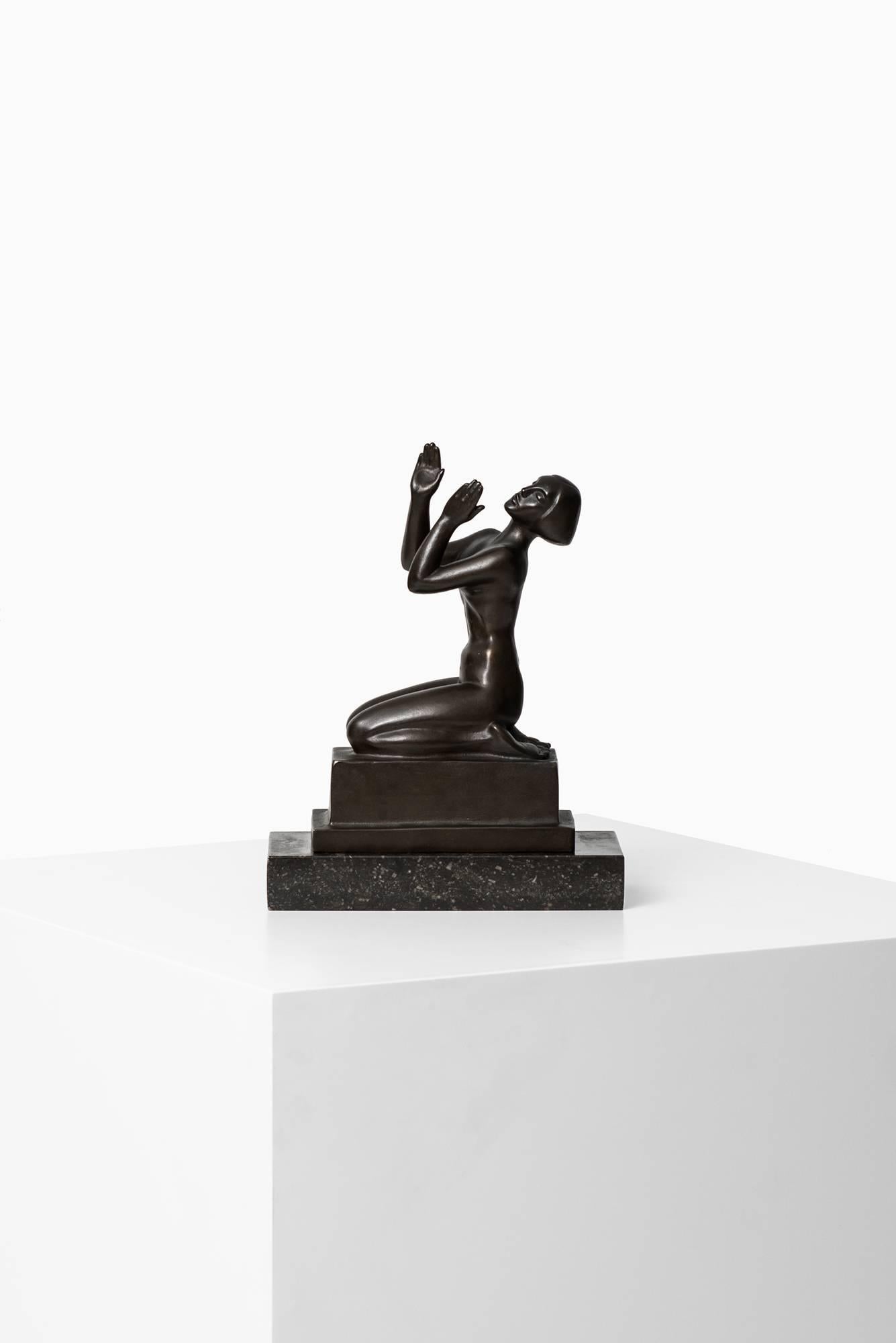 Scandinave moderne Sculpture de Knut Jern en bronze de la fonderie Otto Meyers en Suède en vente