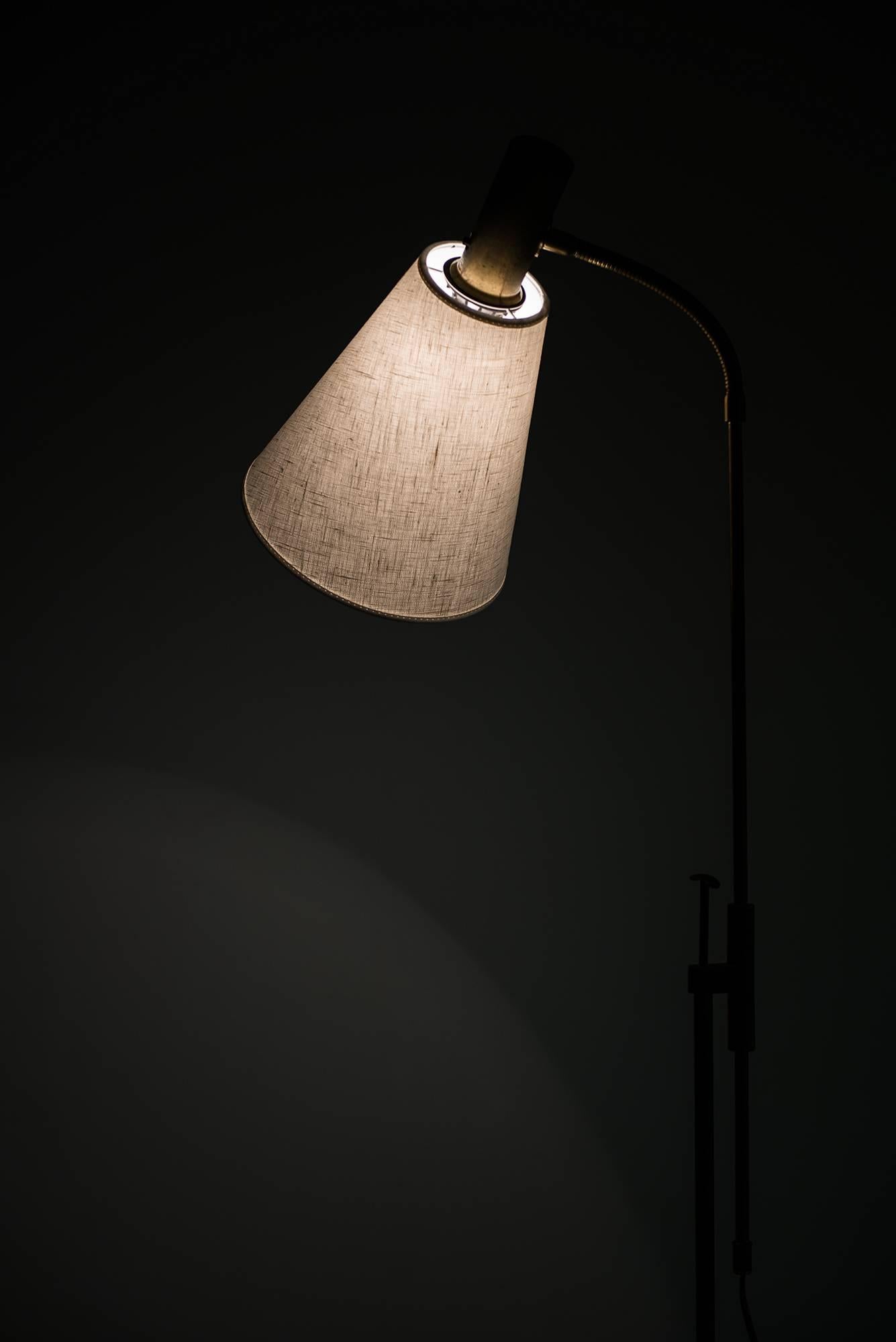 Brass Height Adjustable Floor Lamp Produced by Falkenbergs Belysnings in Sweden