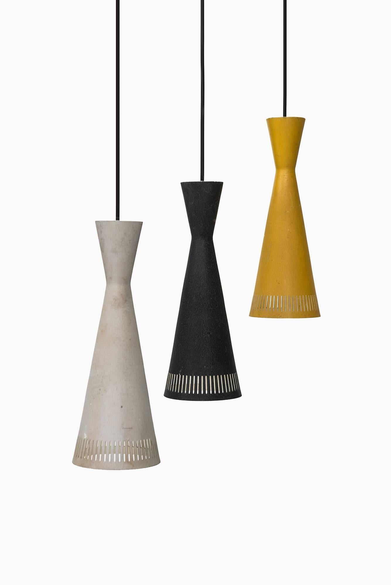 Scandinavian Modern Set of Three Ceiling Lamps Produced in Denmark