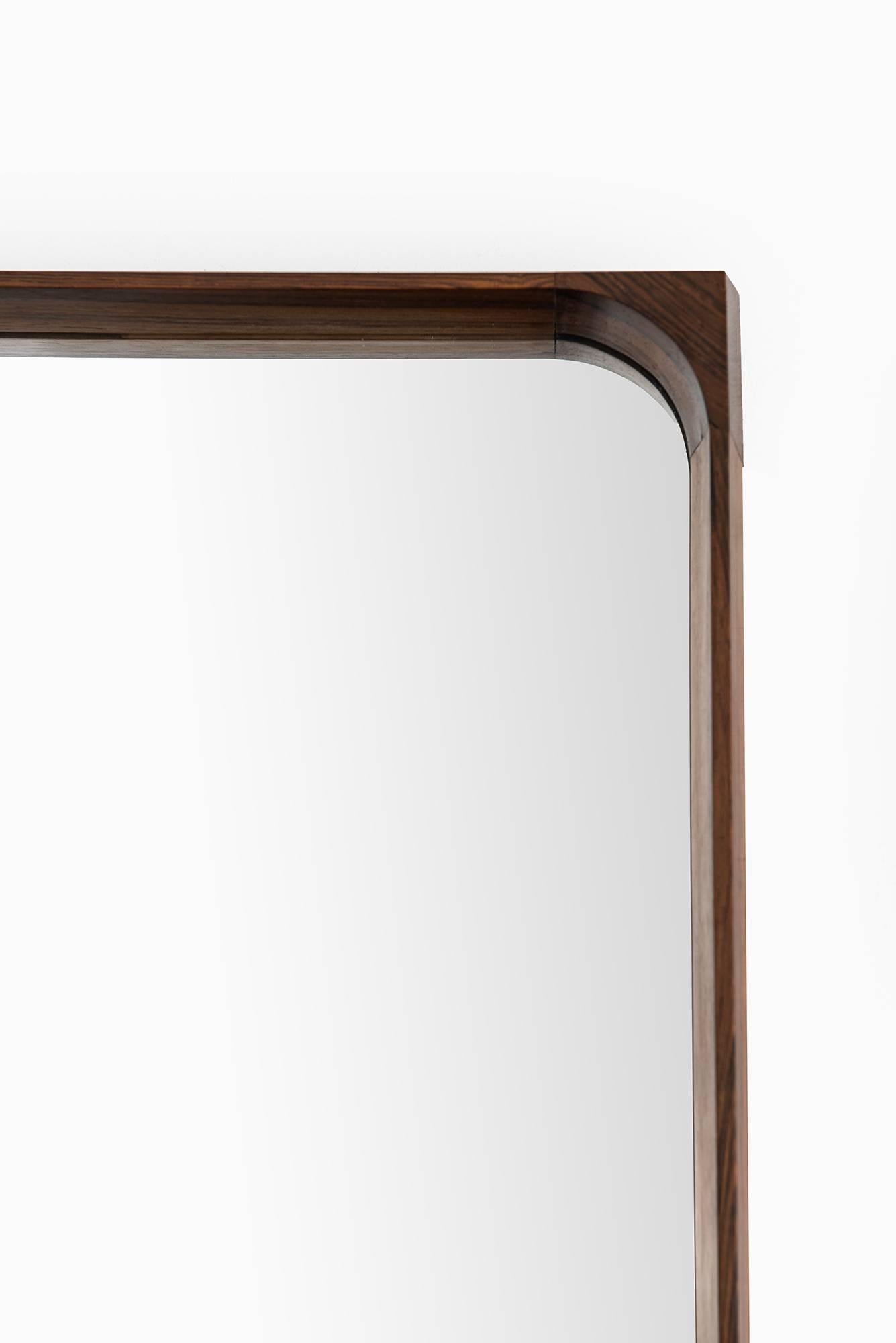 Scandinavian Modern Rosewood Mirror Produced in Denmark