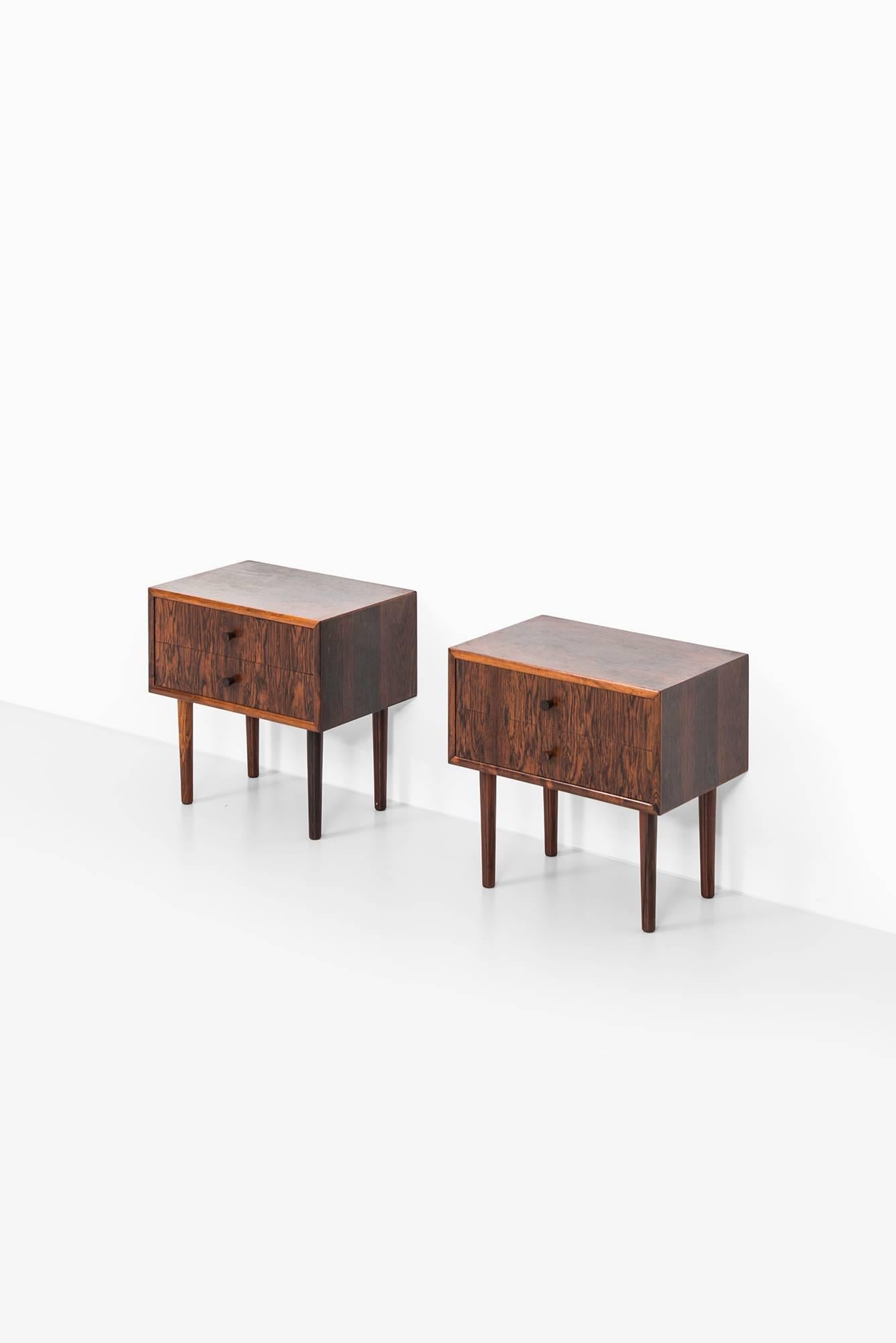 Danish A pair of bedside tables in rosewood produced in Denmark