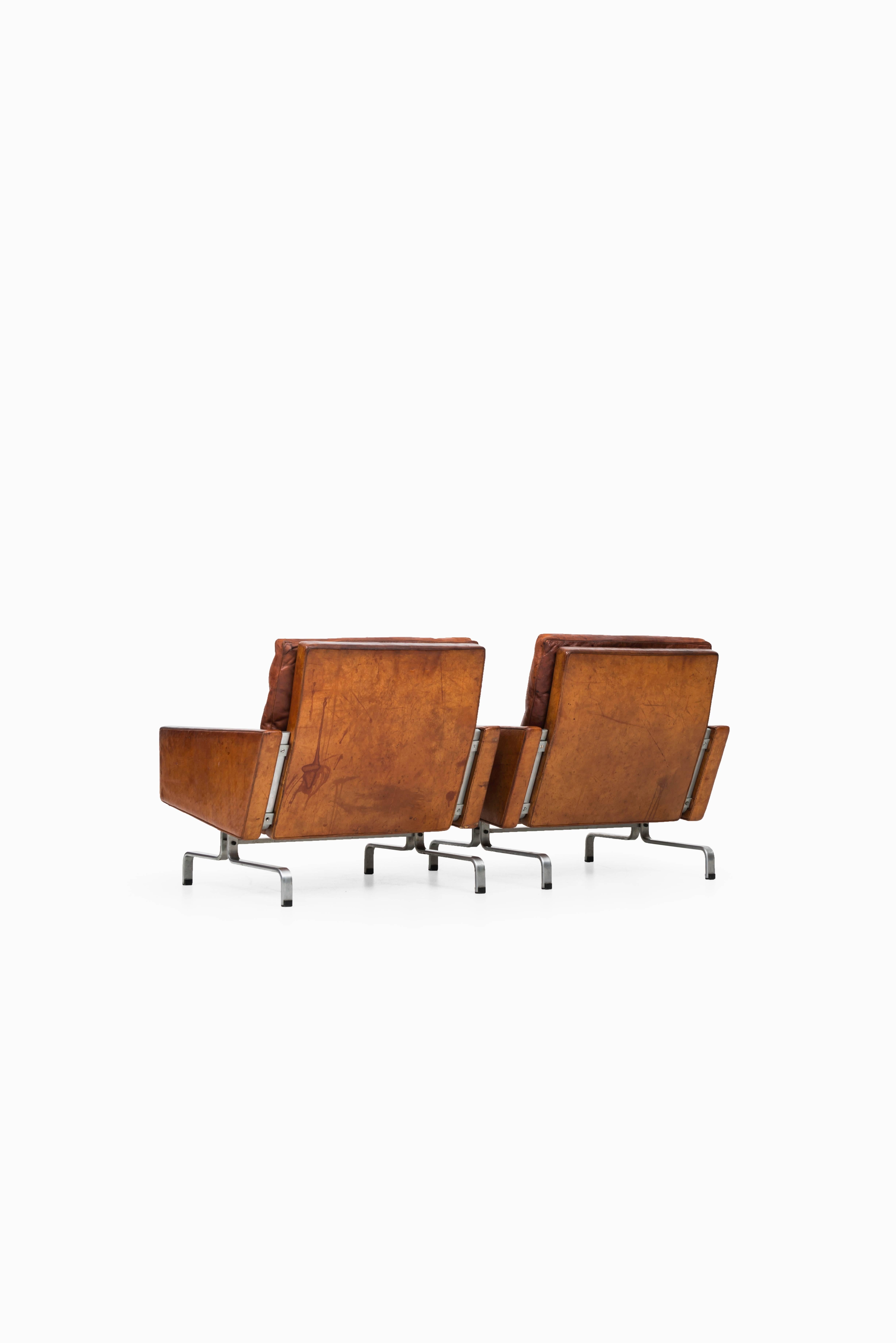 Leather Poul Kjærholm Pk-31/1 Easy Chairs by E. Kold Christensen in Denmark