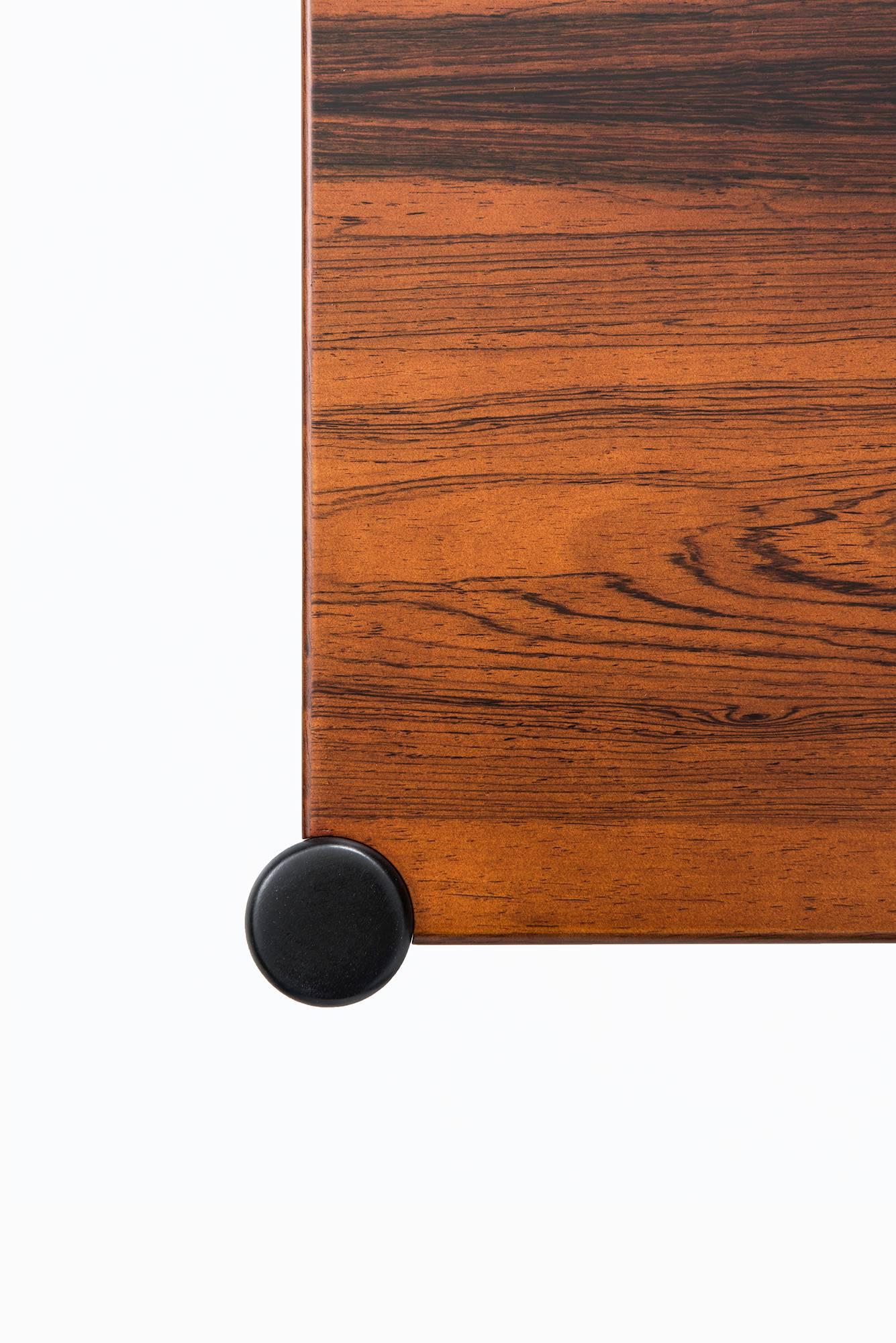 Arne Norell Side Tables in Rosewood and Black Lacquered Beech 1