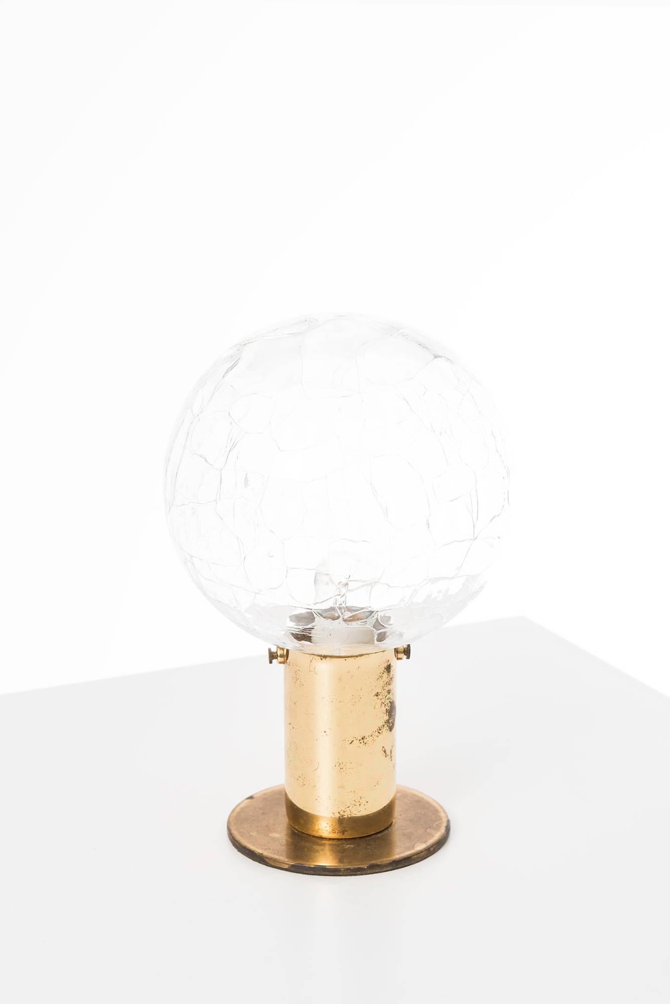 Mid-Century Modern Hans-Agne Jakobsson Table Lamp in Brass and Glass