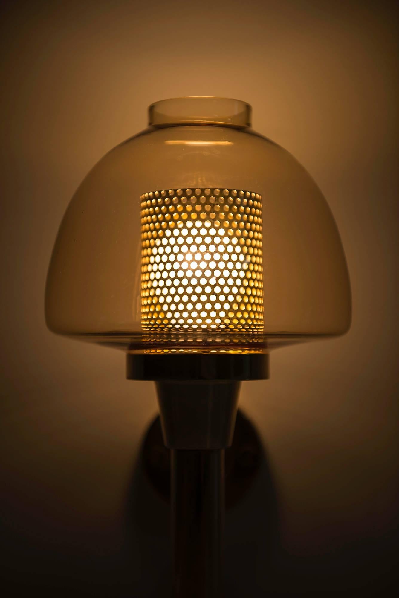 Swedish Hans-Agne Jakobsson Wall Lamp in Brass and Glass For Sale