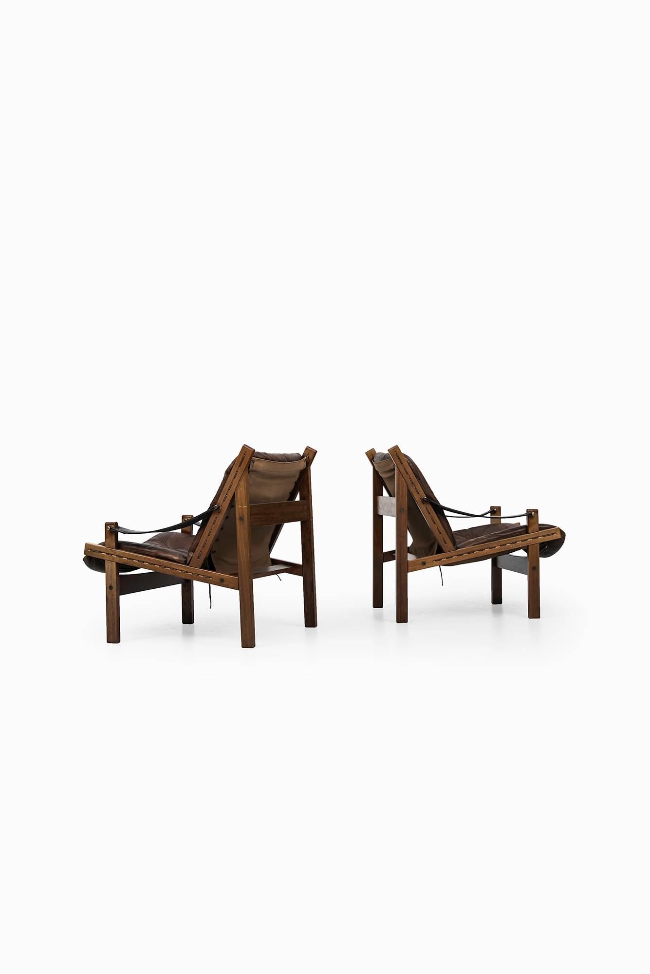 A pair of easy chairs model Hunter designed by Torbjørn Afdal. Produced by Bruksbo / Stranda møbelindustri in Norway.