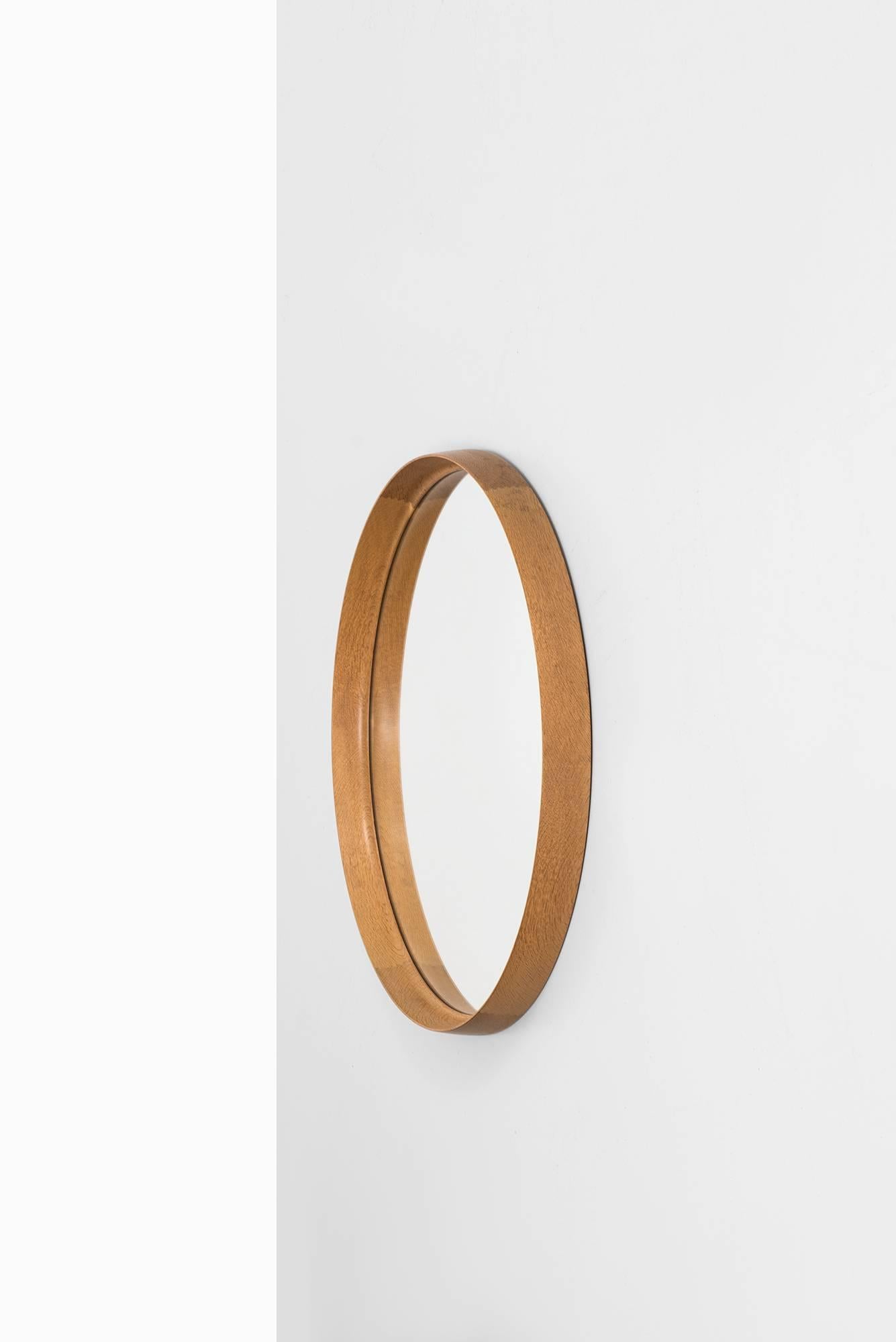 Scandinavian Modern Uno & Östen Kristiansson Large Round Mirror by Luxus in Sweden