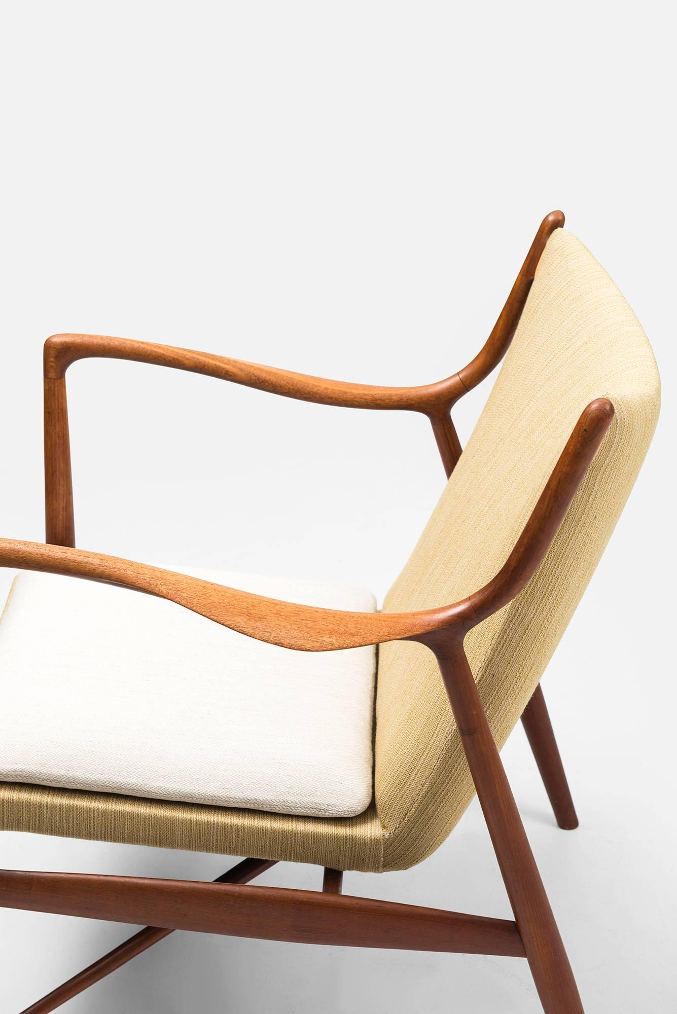 Scandinavian Modern Finn Juhl Easy Chairs Model NV-45 Produced by Niels Vodder in Denmark