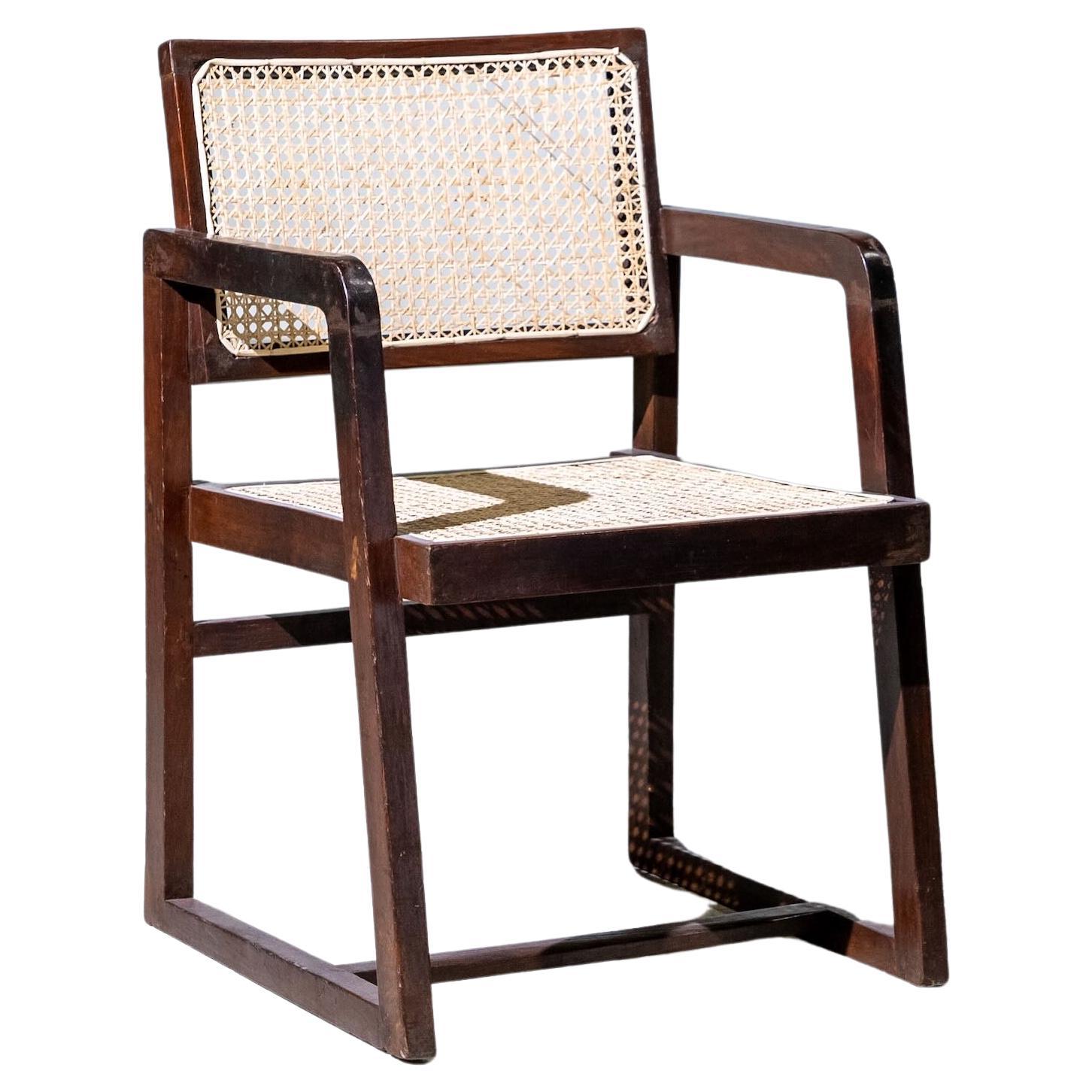 Chaise Box à piétement en D de Pierre Jeanneret, vers 1960