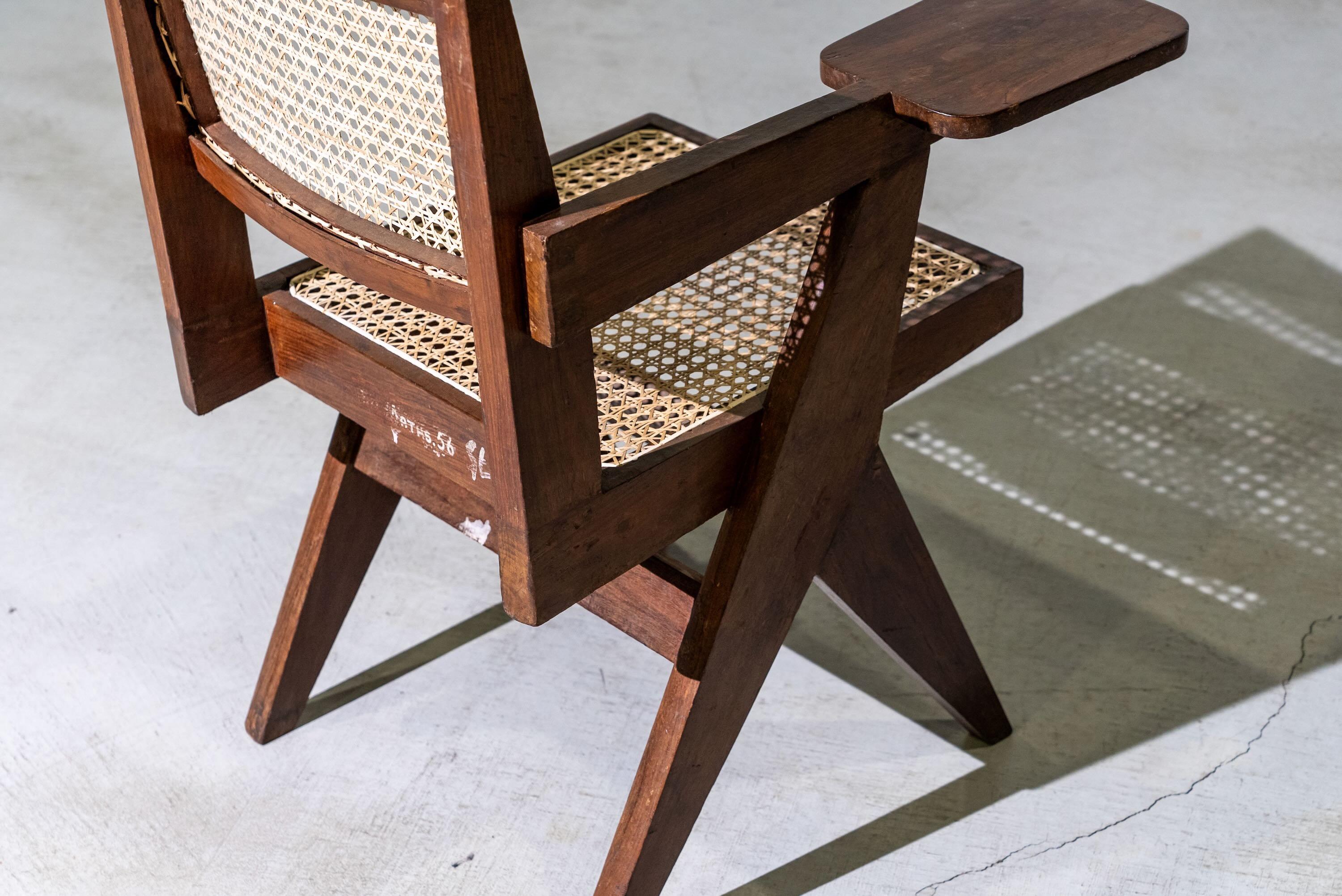 Canne Chaise de table de Pierre Jeanneret, vers 1960 en vente