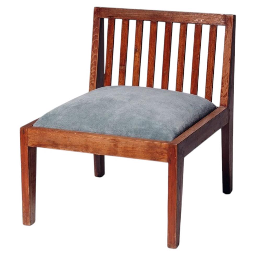 Wood Back Low Chair by Pierre Jeanneret for Chandigarh, India, Circa 1965-66 For Sale