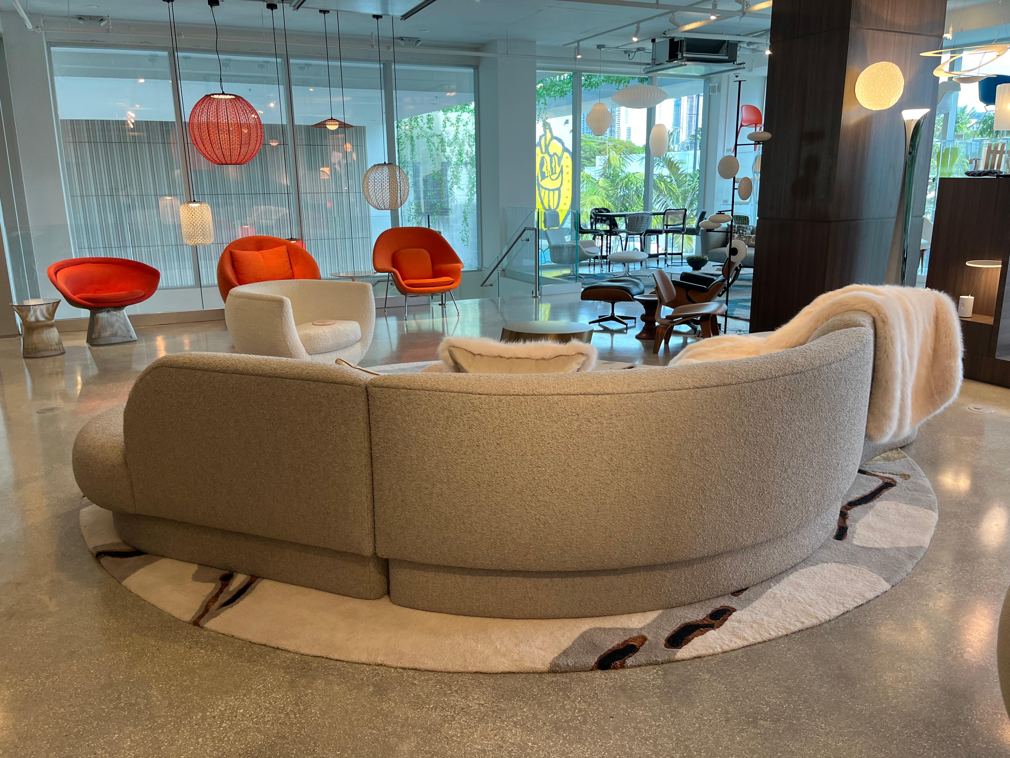 American Thayer Coggin Sit Tight Sectional Sofa Fully Upholstered by Milo Baughman For Sale