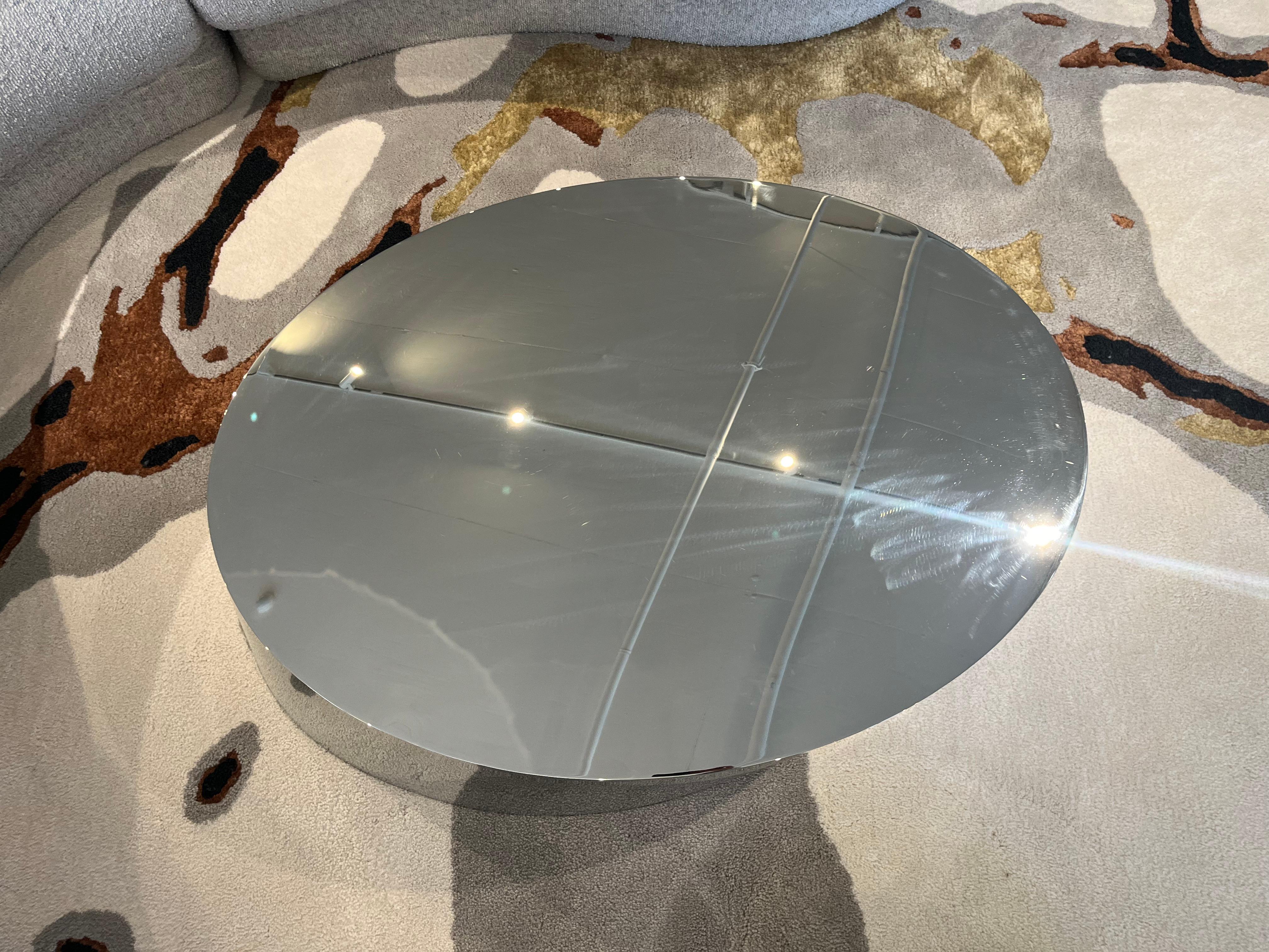 20th Century Thayer Coggin Pisa Chrome Coffee Table For Sale