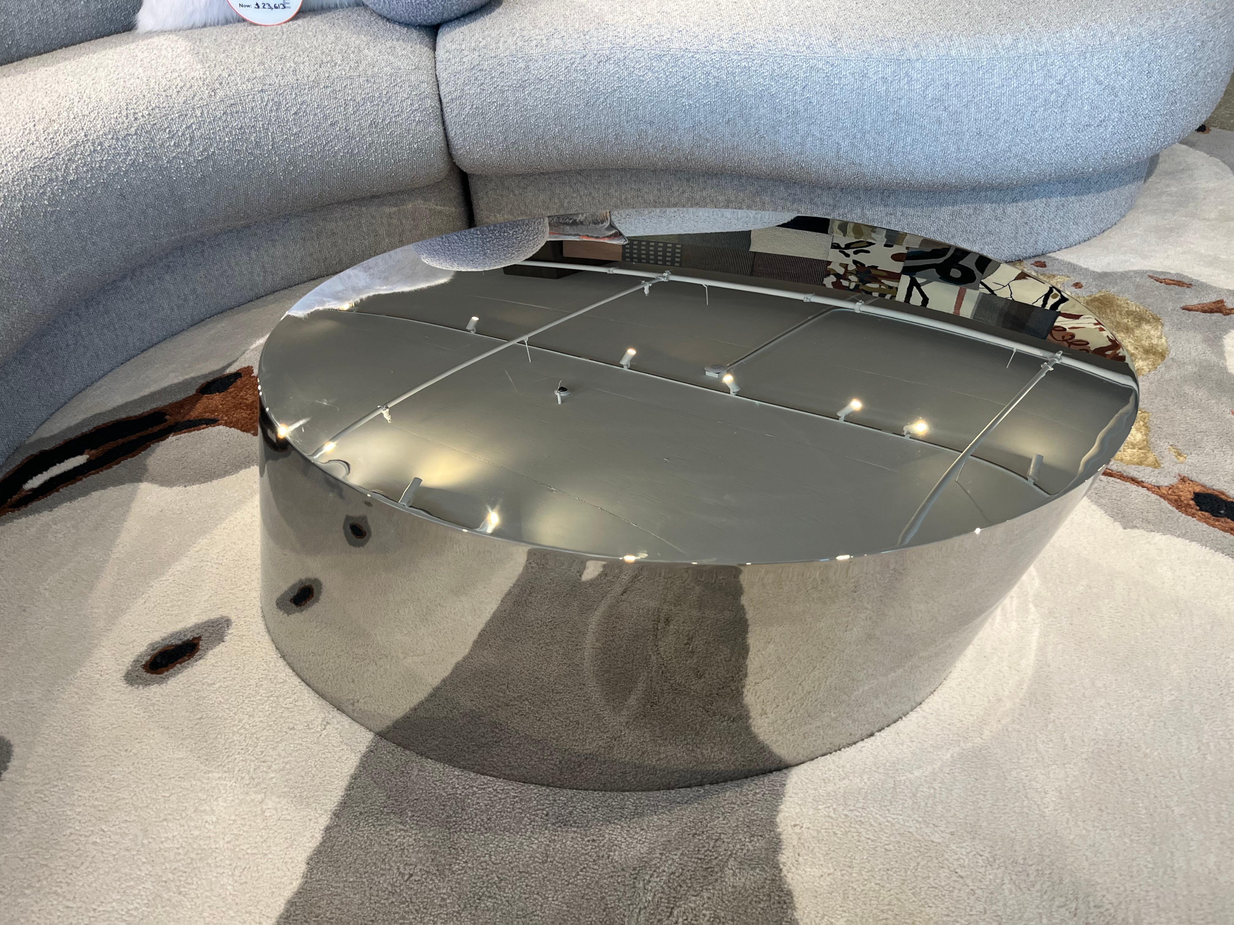 Art Deco Thayer Coggin Pisa Chrome Coffee Table For Sale
