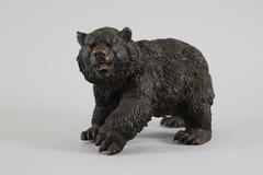 Expressive Bronze Sculpture of a Grizzly Bear