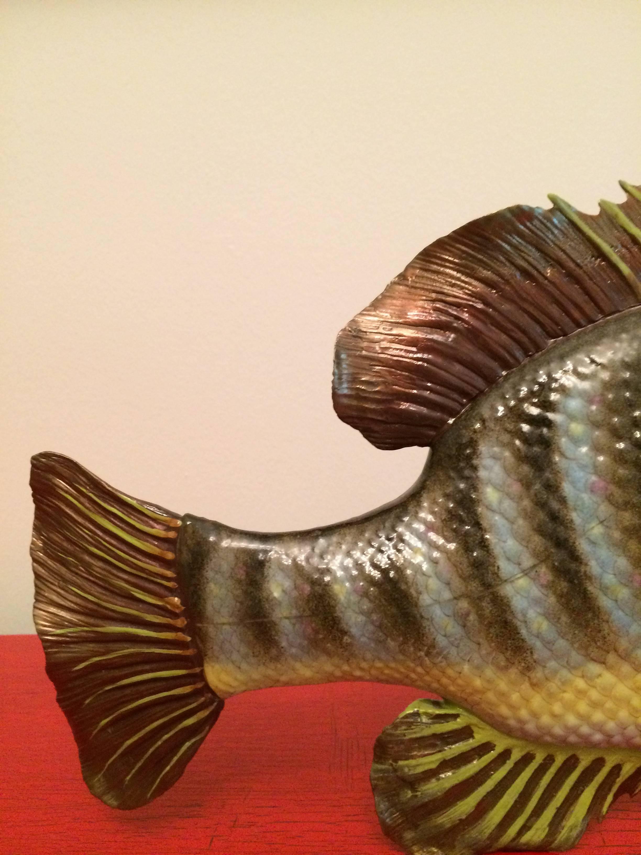 German Natural and Detailed Sculpture of a Bass For Sale