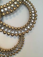 Mid-Century Crystal Sunburst Mirror